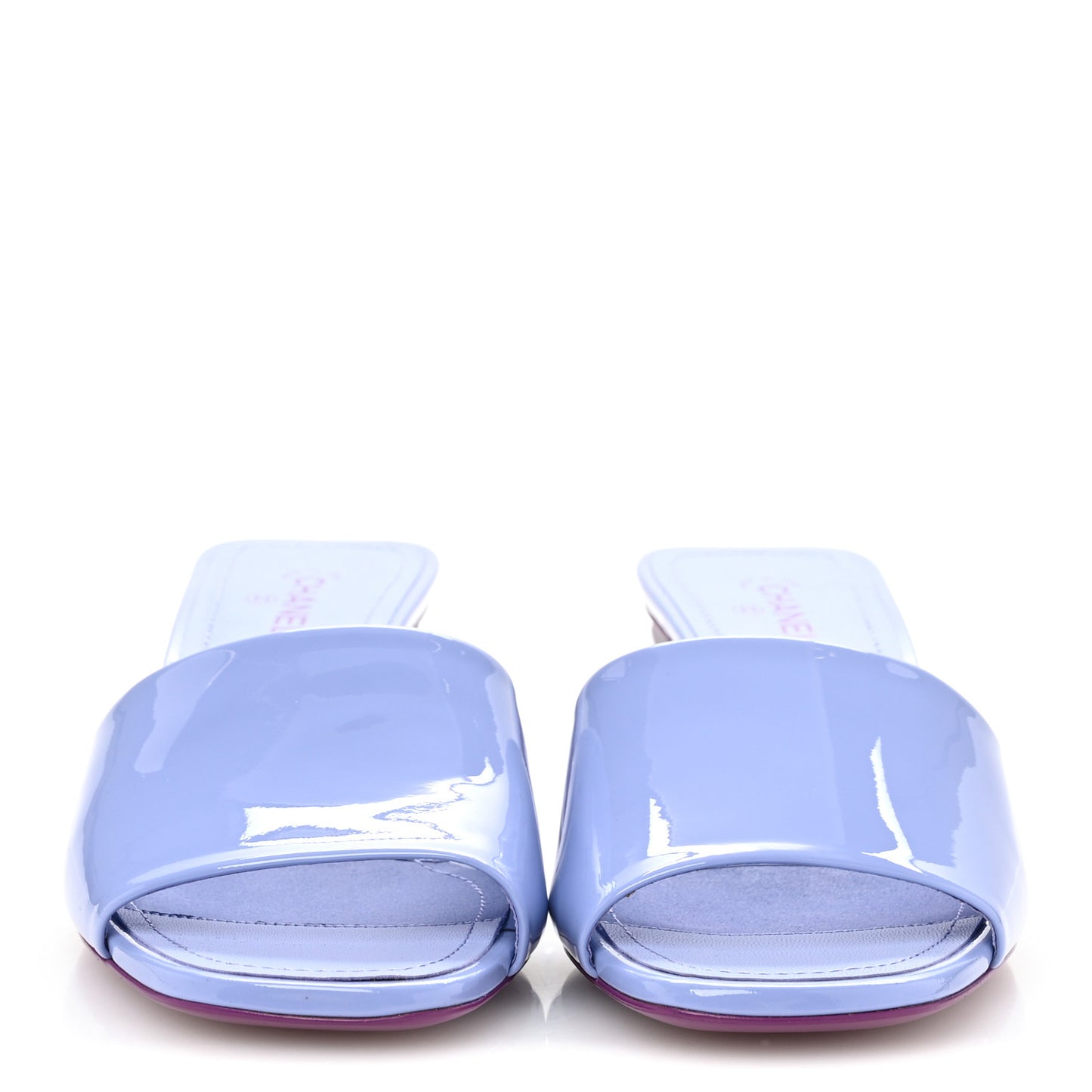 Patent Calfskin CC Mules 38 Light Purple Dark Purple