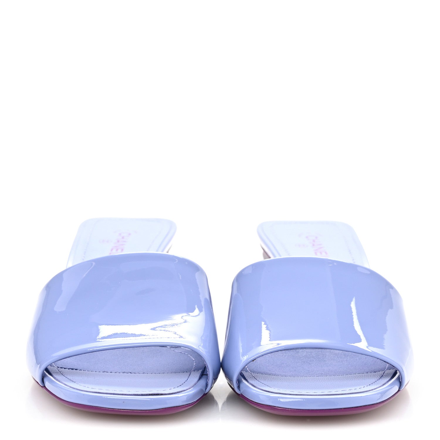 Chanel Patent Calfskin CC Mules 38 Light Purple Dark Purple 3 of 9