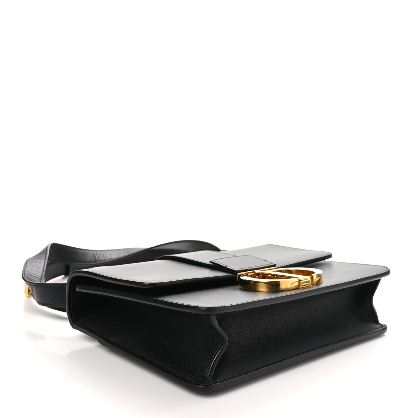 Box Calfskin 30 Montaigne Flap Bag Black