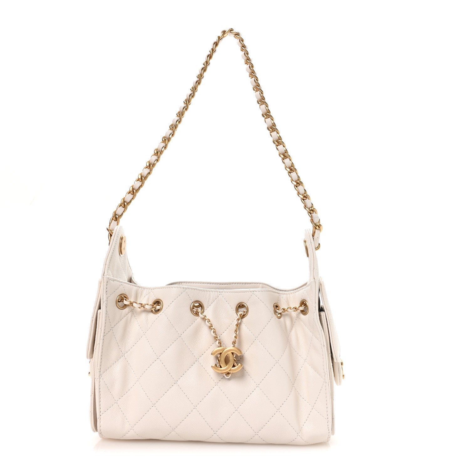 Chanel Caviar Quilted Mini Chanel 25 Handbag White 1834655