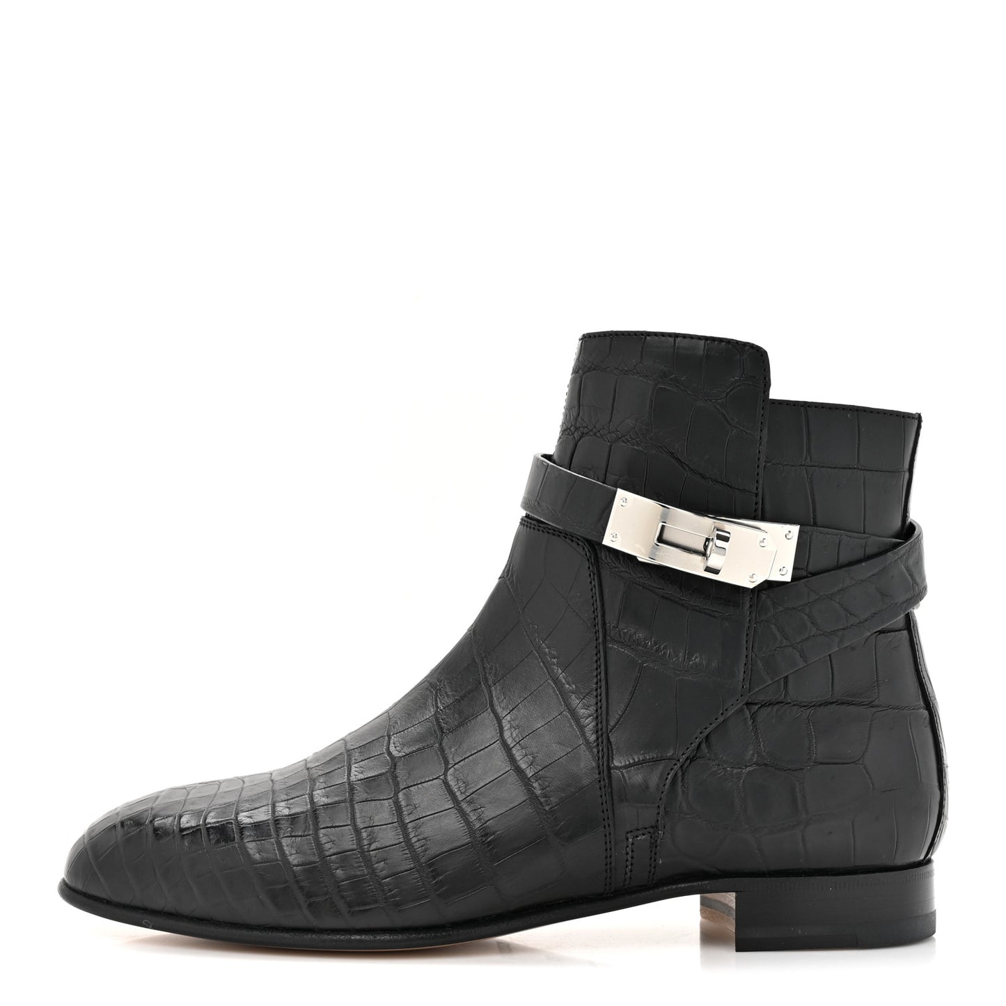 Matte Niloticus Crocodile Neo Low Boots 37 Black