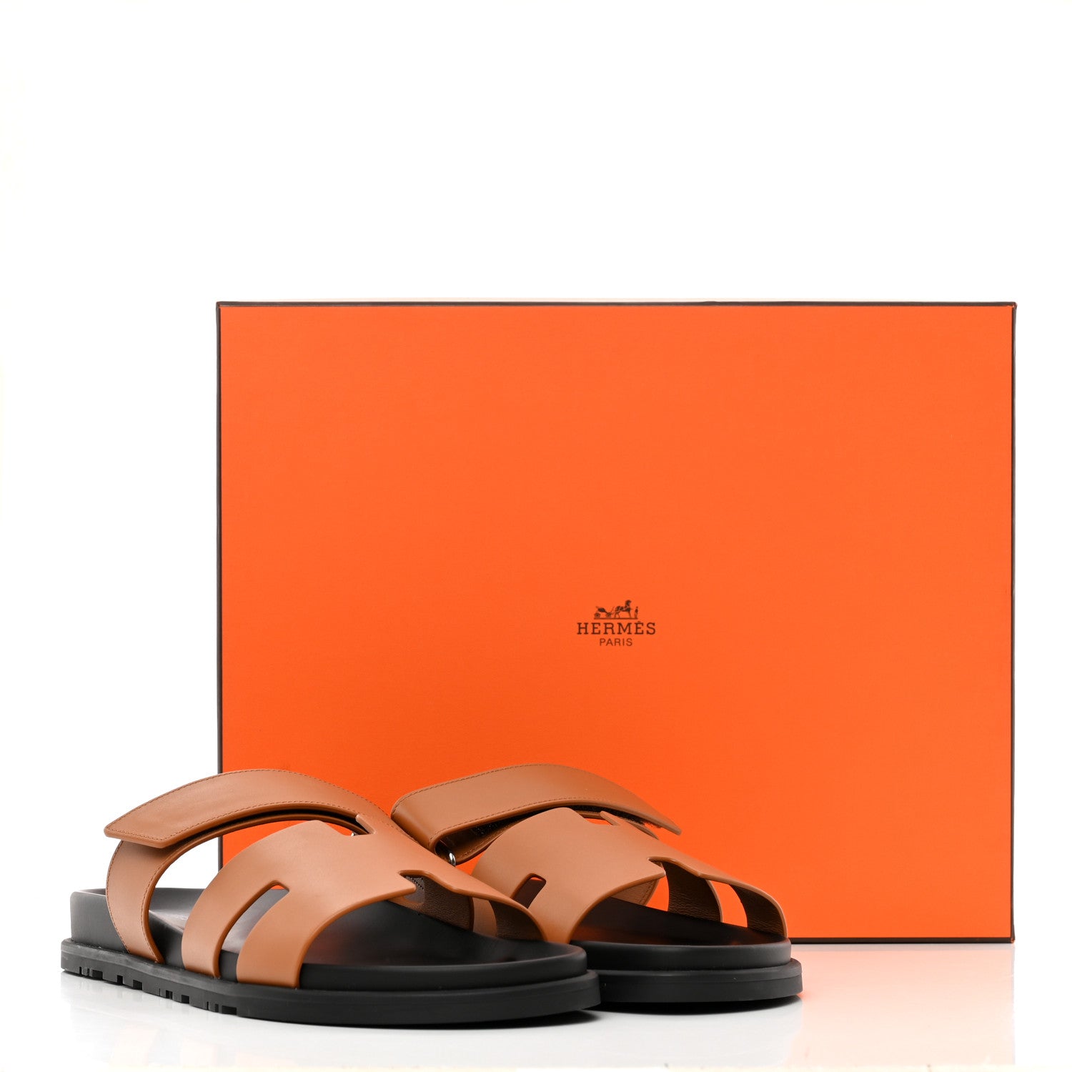 Hermes Calfskin Mens Chypre Sandals 44 Gold 12 of 12
