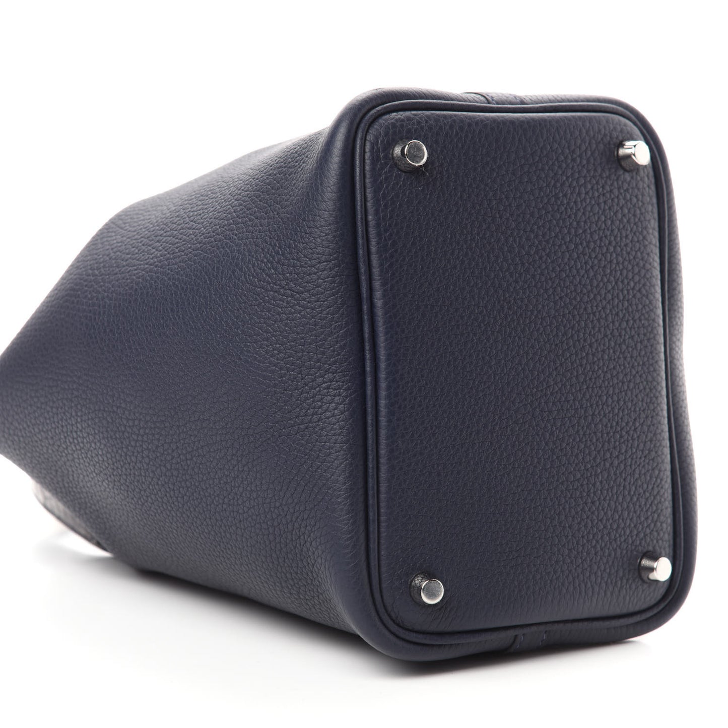 Taurillon Clemence Matte Alligator Picotin Lock Touch 18 PM Bleu Nuit
