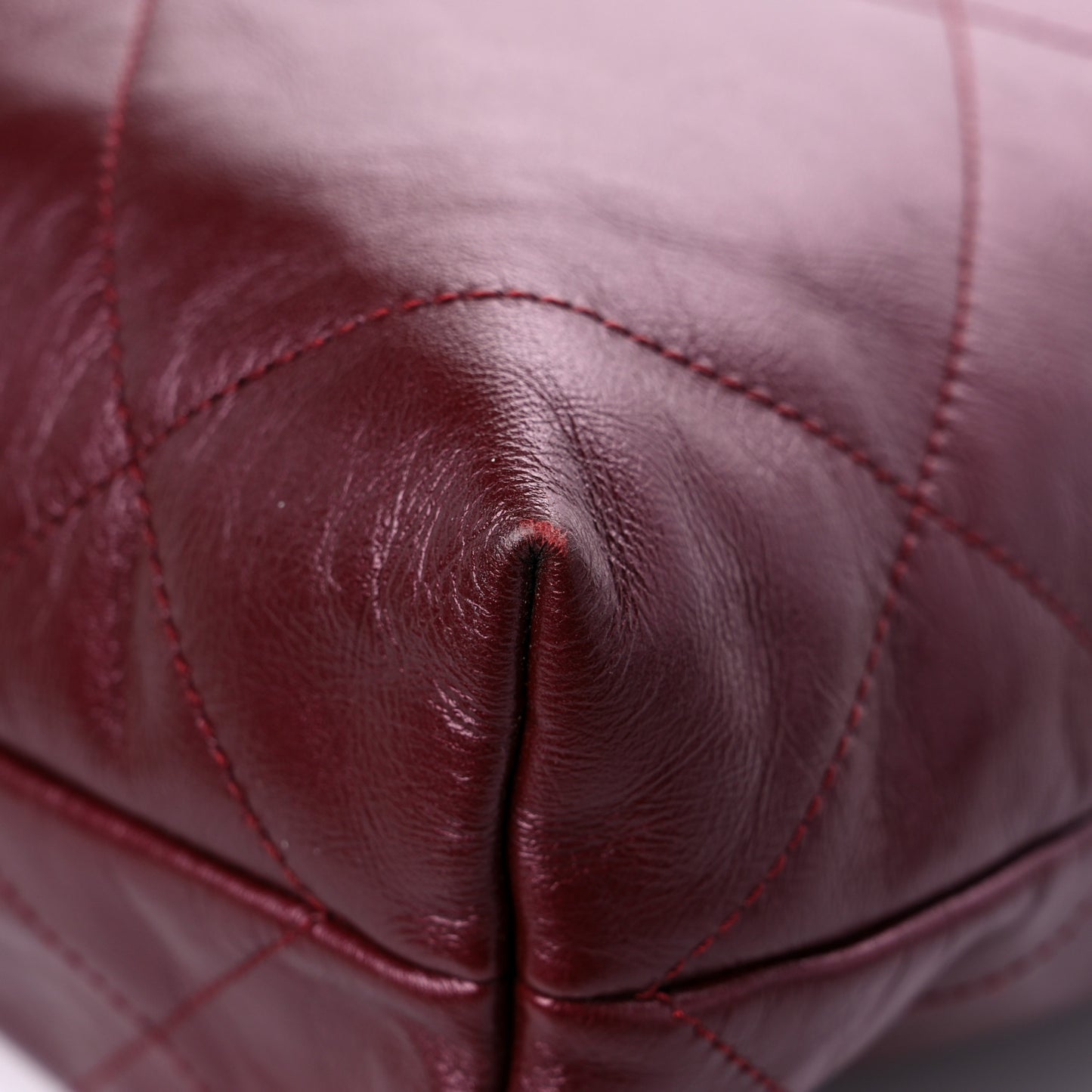 Shiny Calfskin Quilted Small Chanel 22 Burgundy