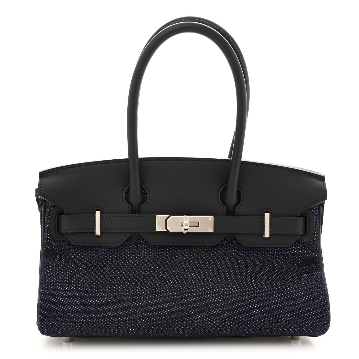 Hermes Toile Denim Swift Shoulder Birkin Light 29 Bleu Indigo 1 of 12