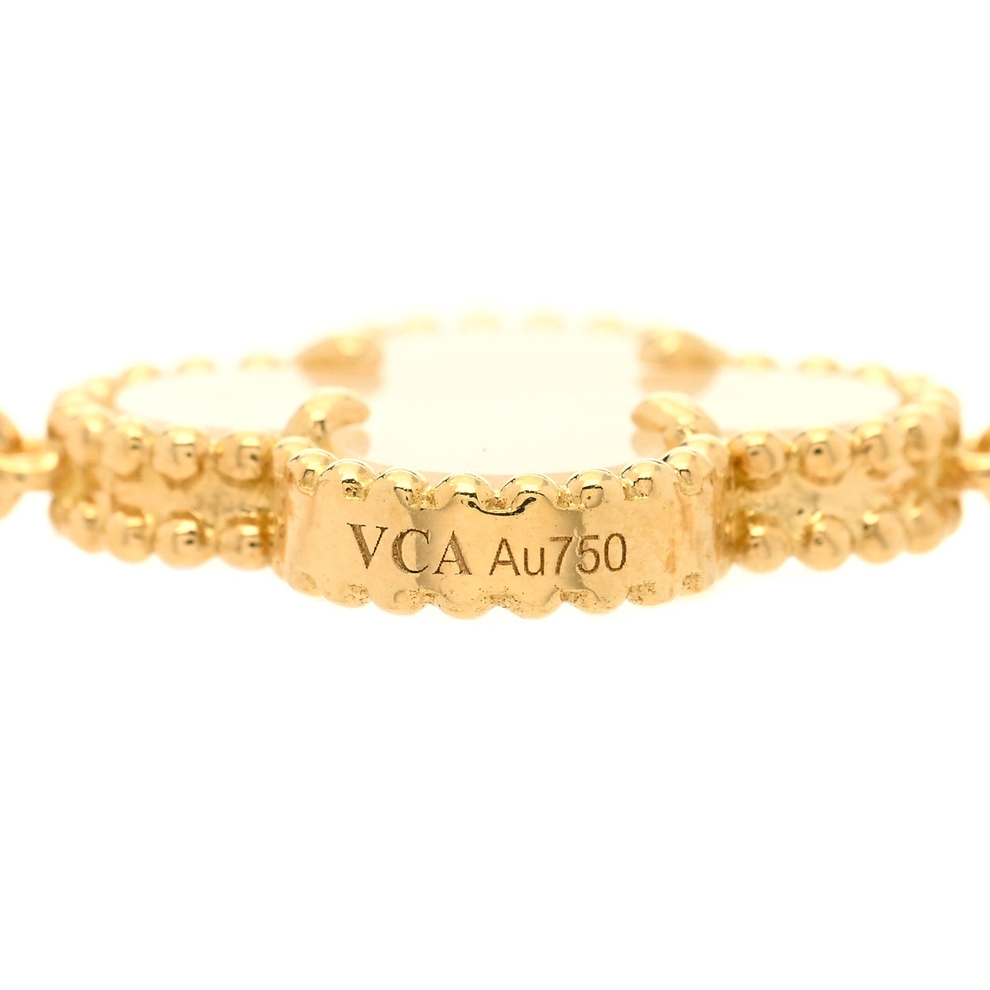18K Yellow Gold Mother of Pearl 20 Motifs Vintage Alhambra Necklace