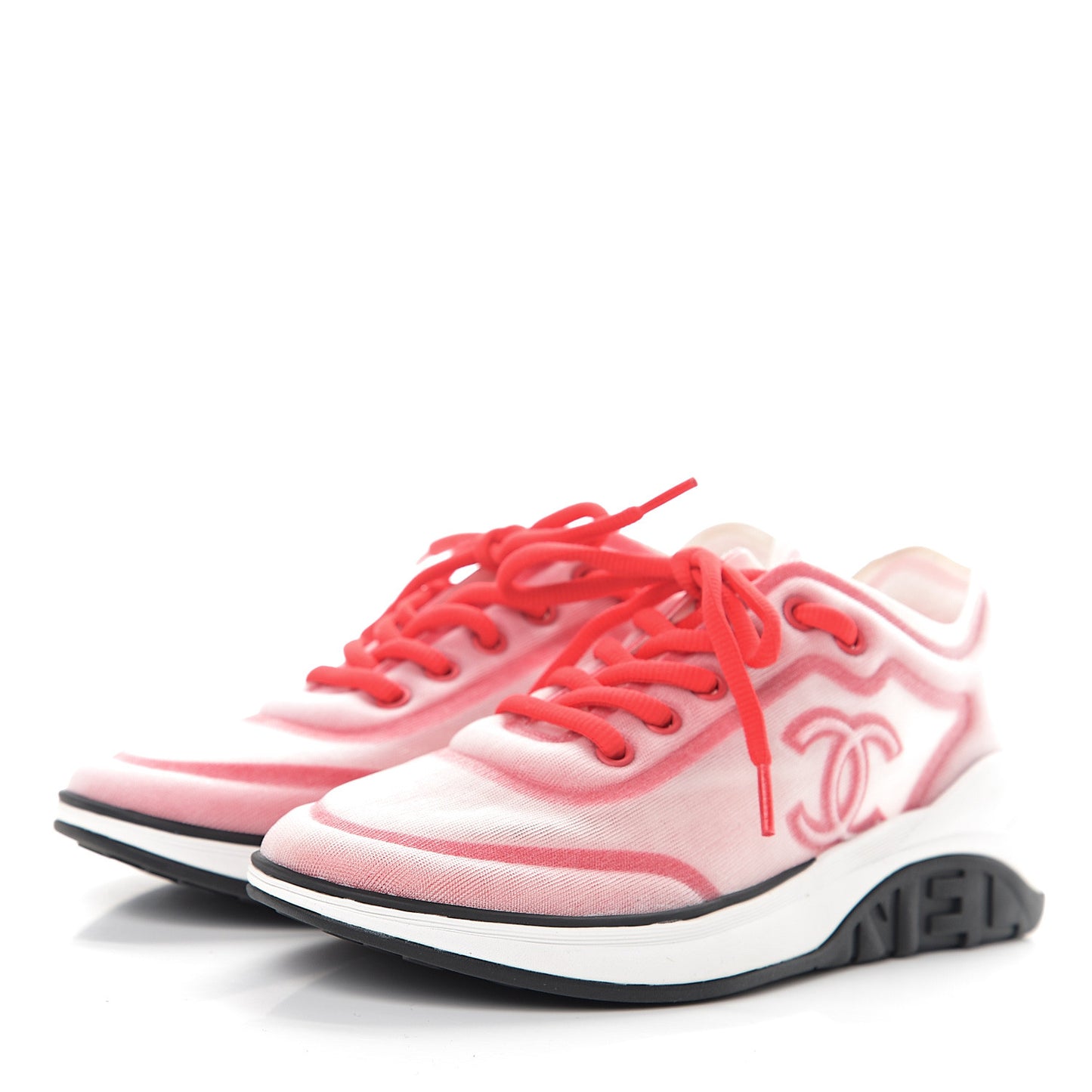 Lycra Fabric CC Sneakers 36.5 White Red