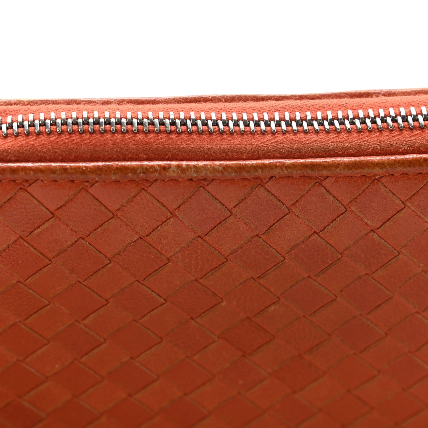 Bottega Veneta Nappa Intrecciato Zip Around Wallet Orange 13 of 16