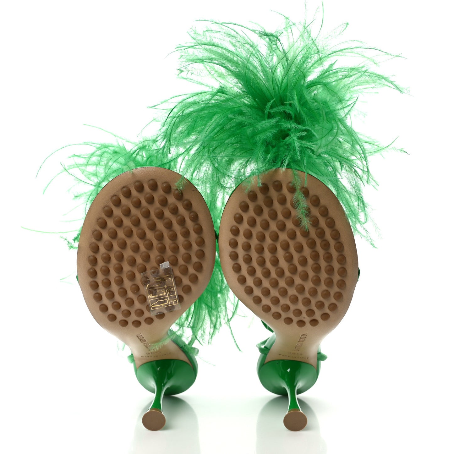 Wonderbird Nappa Feather Dot Sandals 35.5 Grass
