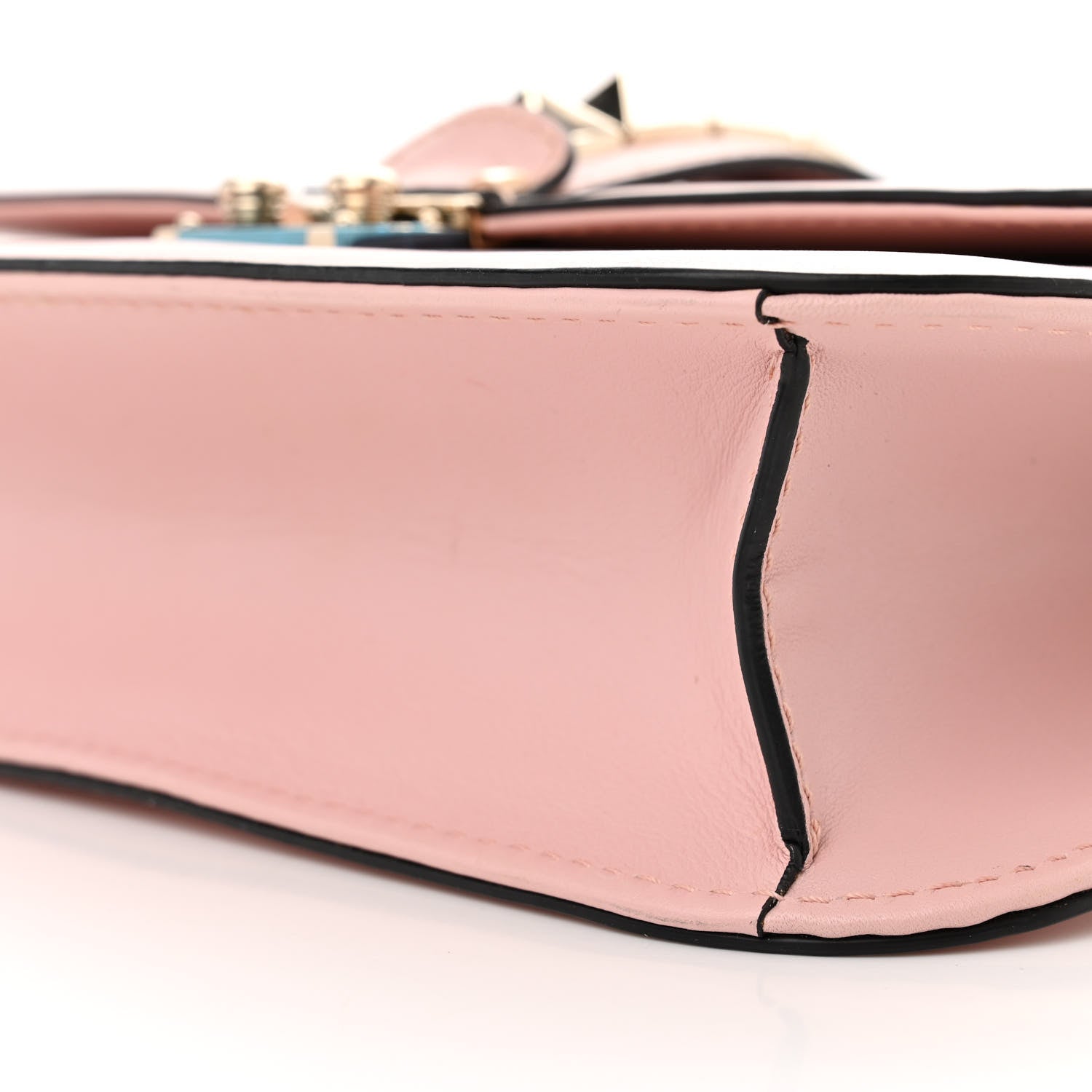 Valentino Garavani Vitello Medium Glam Lock Rockstud Flap Water Rose 9 of 11