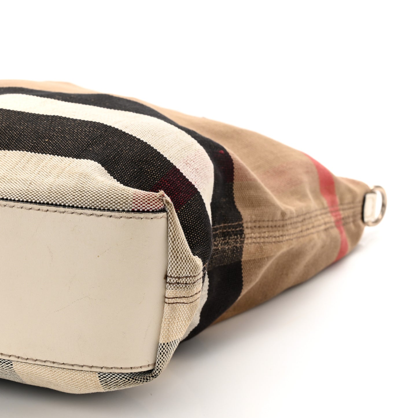 Canvas Mega Check Medium Tottenham Brit Tote White