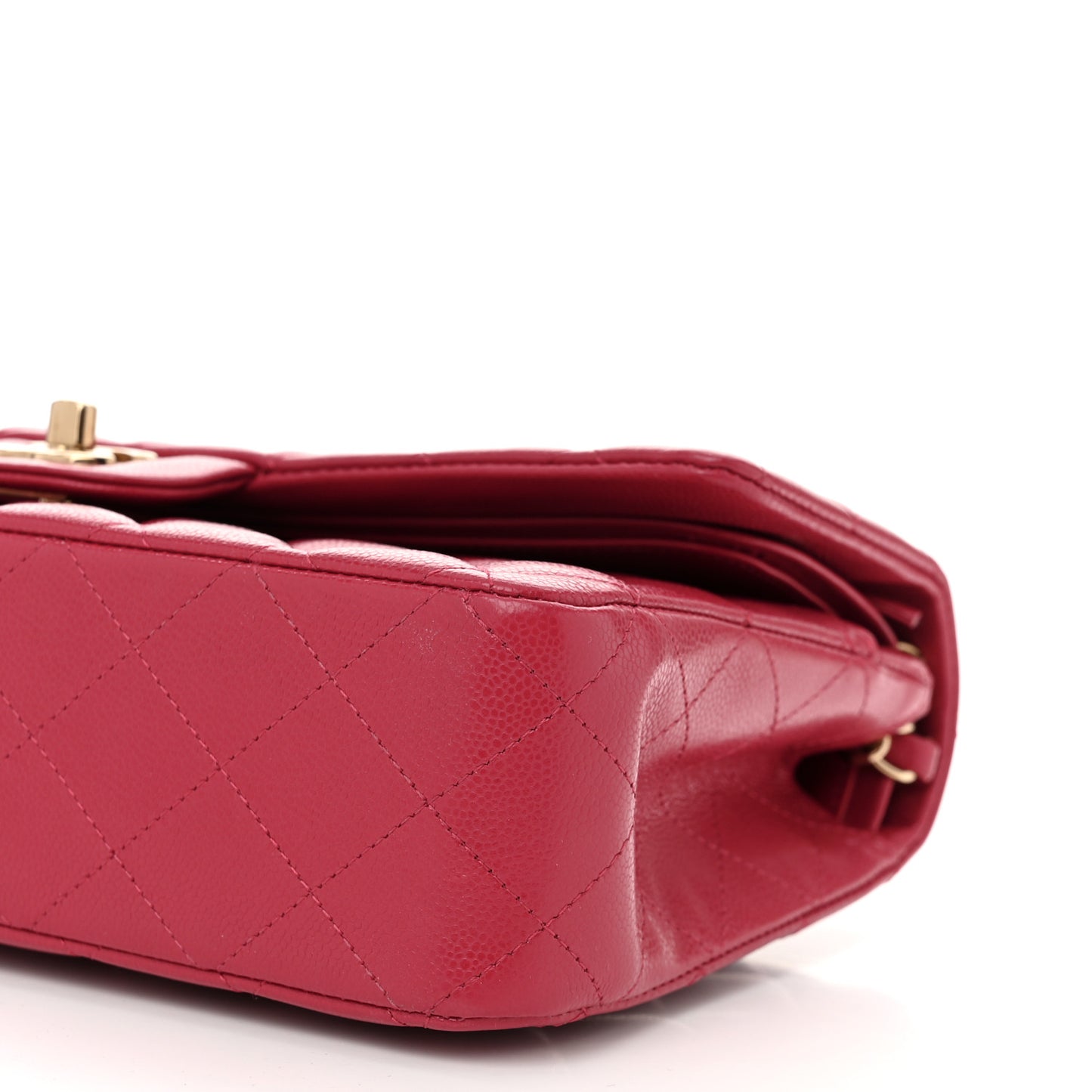 Caviar Quilted Medium Double Flap Dark Pink