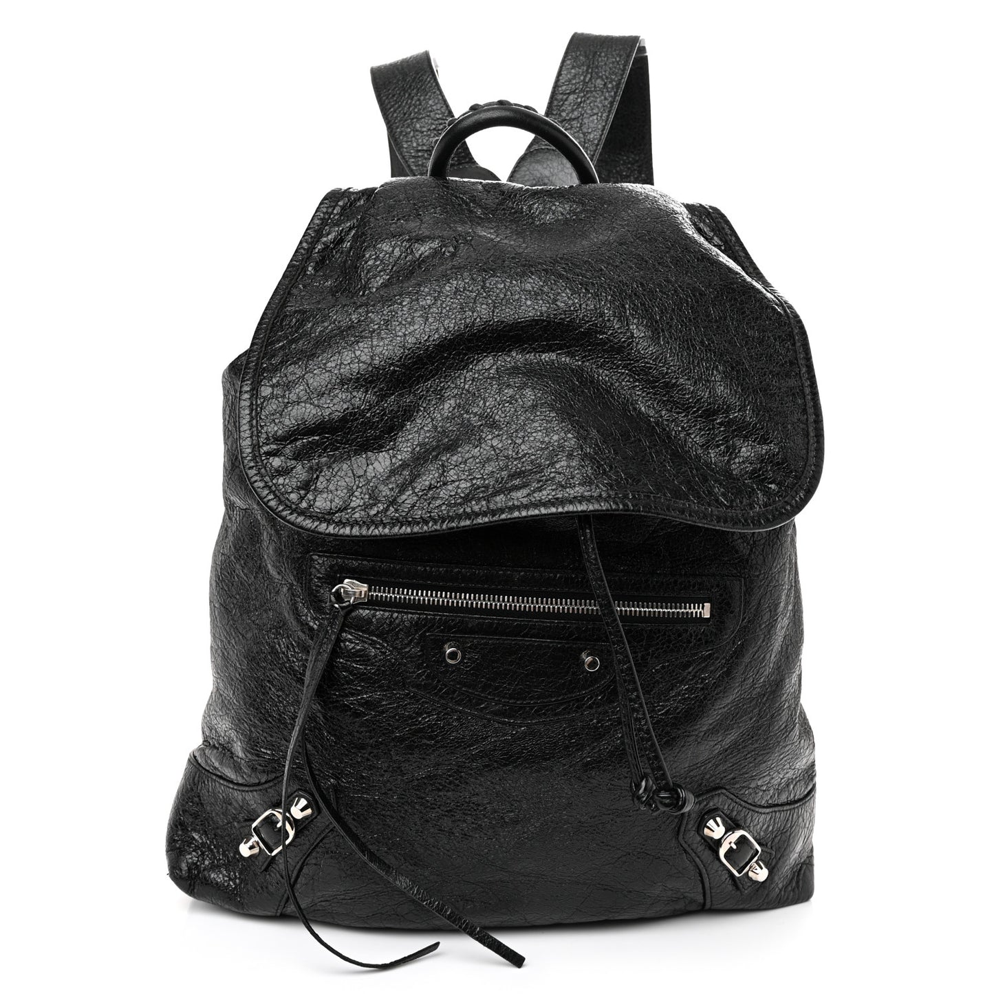 Agneau Classic Silver Hardware S Traveler Backpack Black
