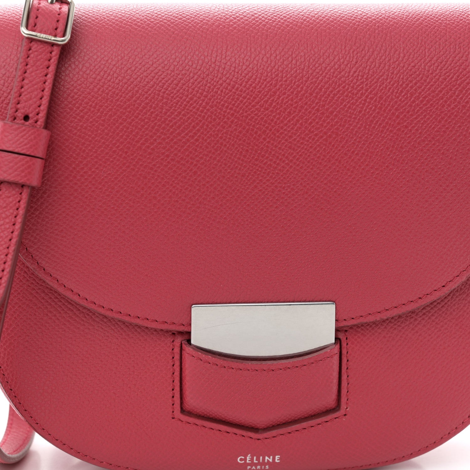 Celine Grained Calfskin Small Trotteur Bubble Pink 8 of 14