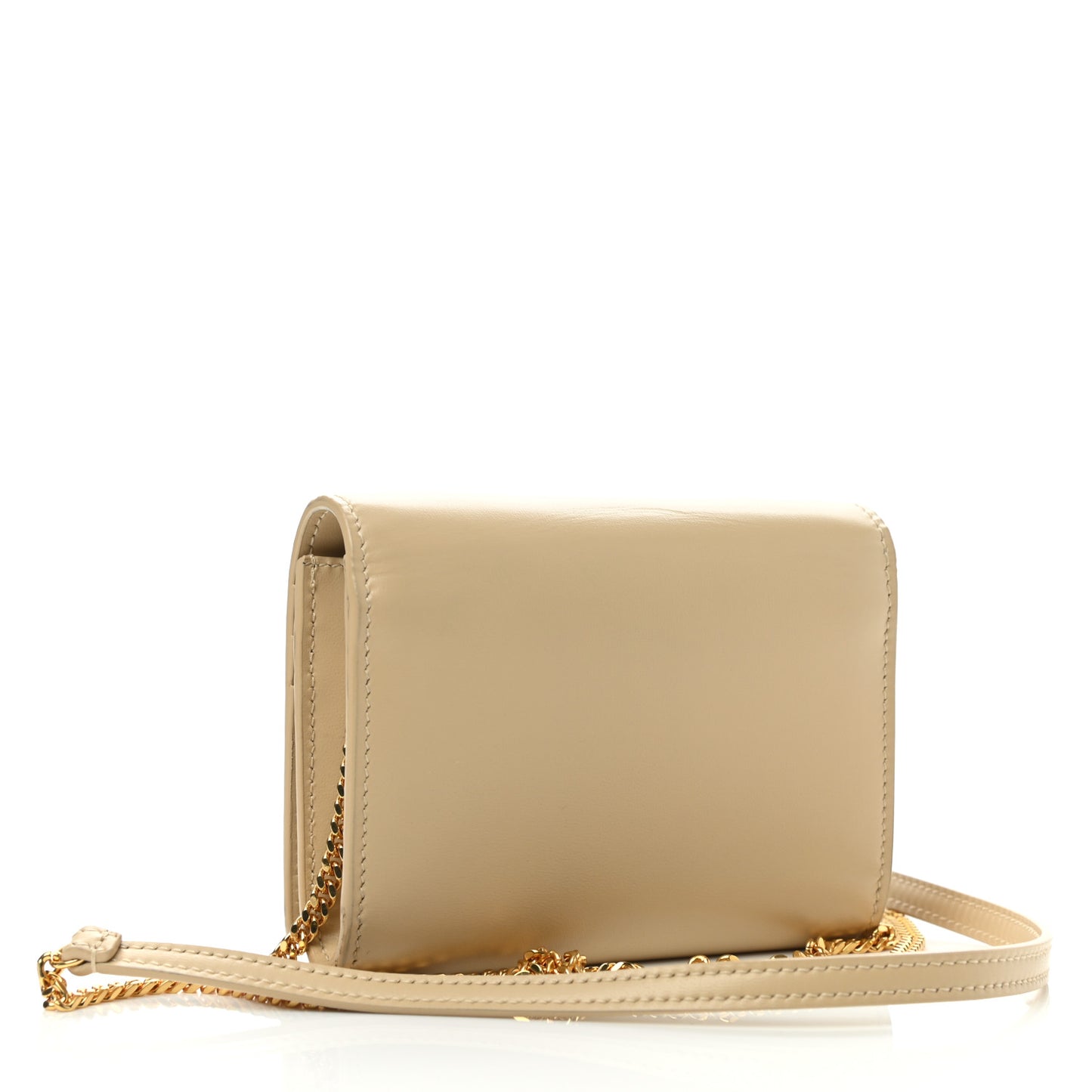 Calfskin Monogram Chain Card Case Ivory Natural
