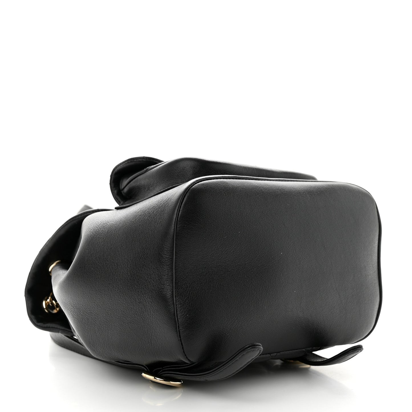 Lambskin Quilted Small Duma Drawstring Backpack Black