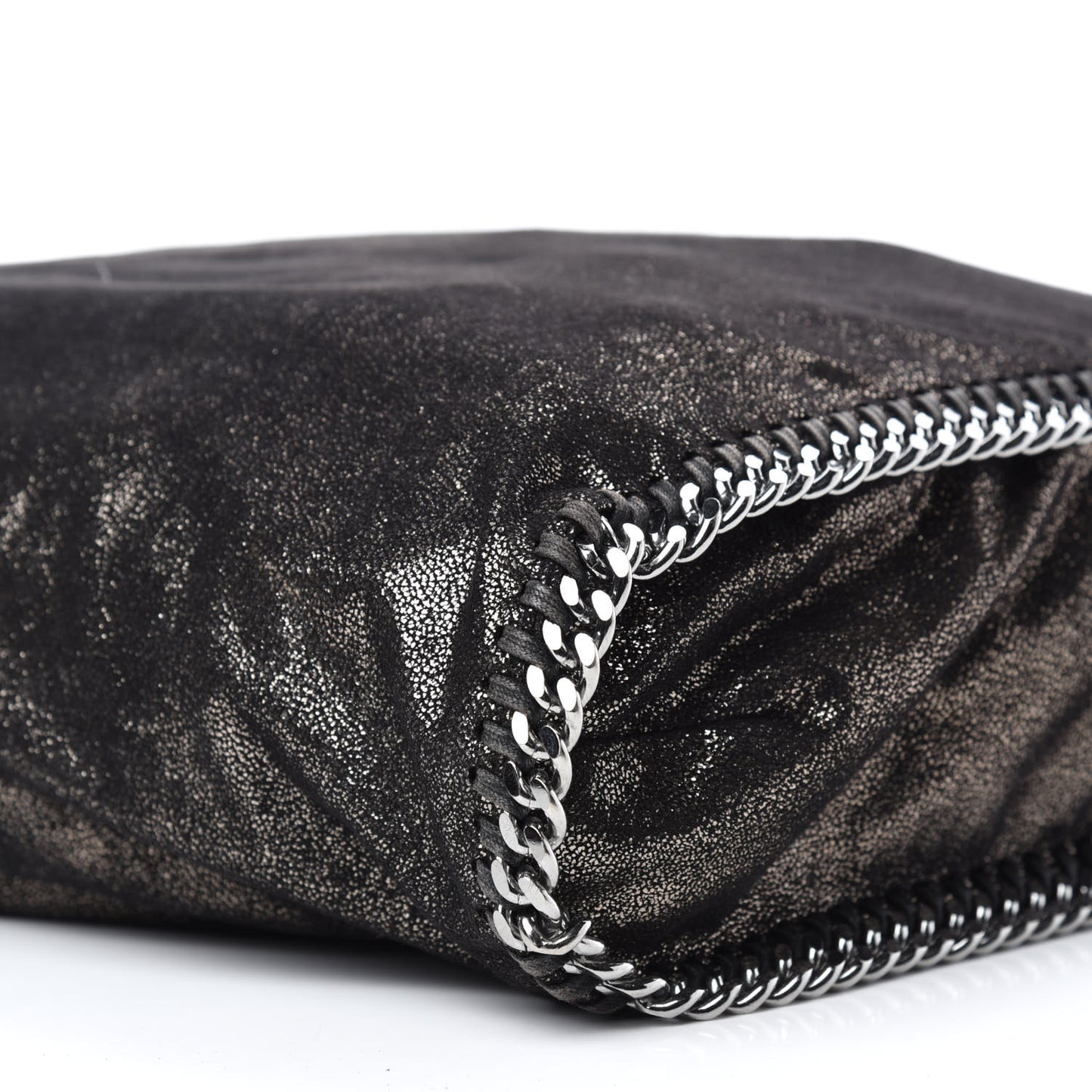 Metallic Shaggy Deer Big Falabella Tote Black