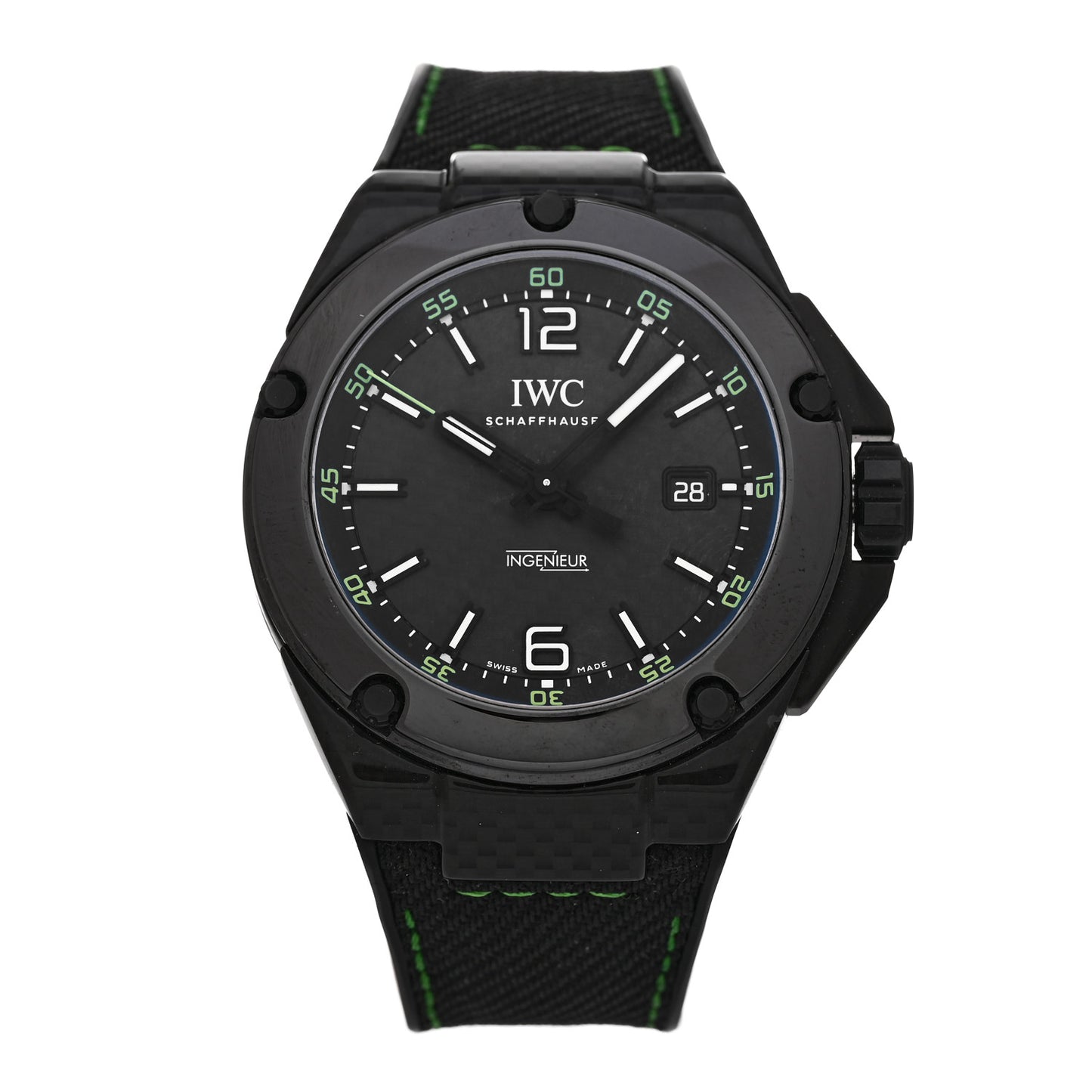 Black Carbon Rubber 46mm Ingenieur Automatic Watch Black IW322404