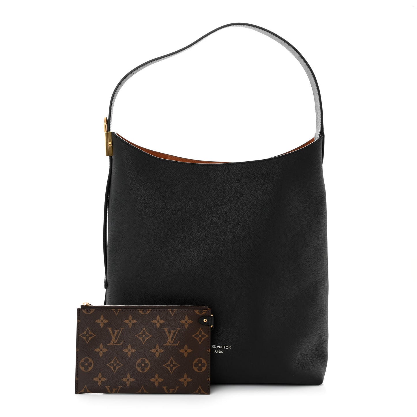 Grained Calfskin Low Key Hobo MM Black