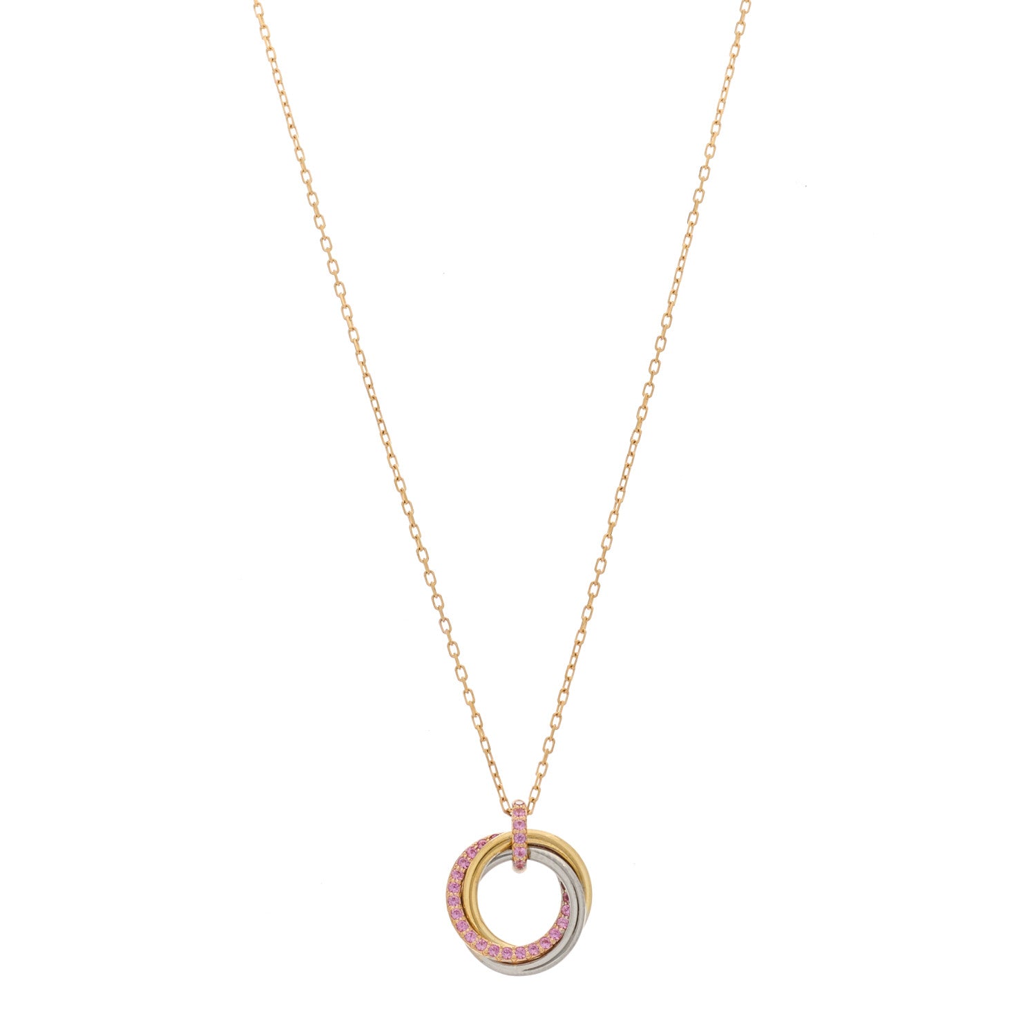 Cartier 18K Pink Gold Pink Sapphire Trinity Pendant Necklace