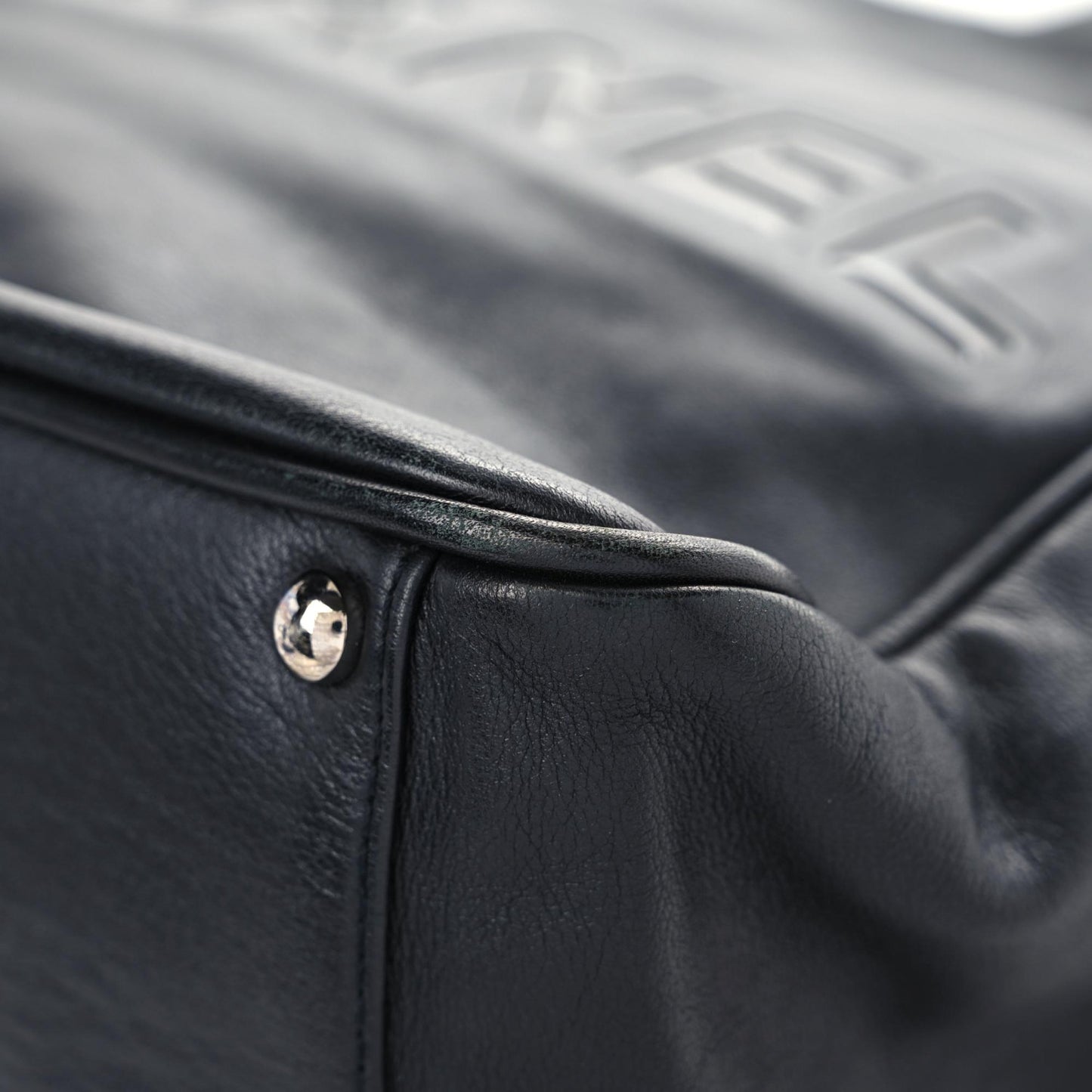 Lambskin Patent Calfskin Camellia Tote Black