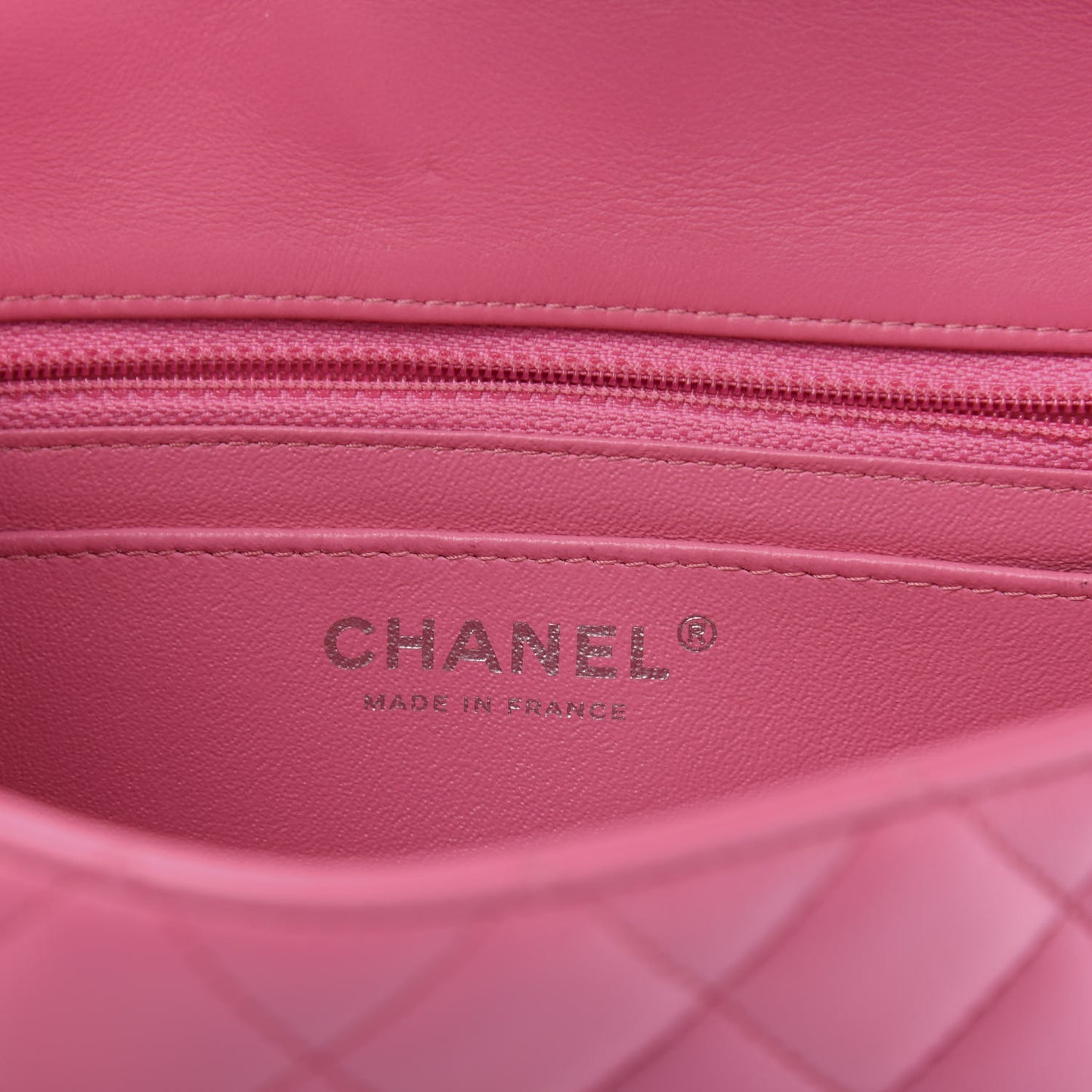 Lambskin Quilted Mini Rectangular Flap Dark Pink