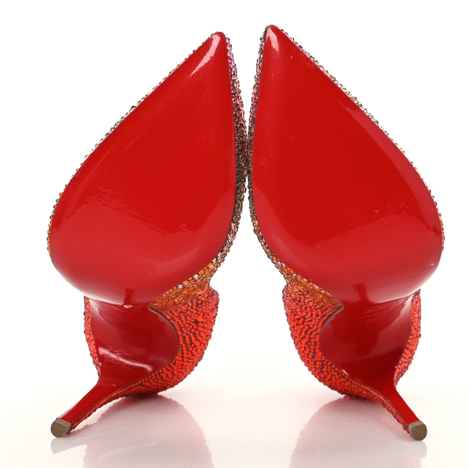 Christian Louboutin Suede Burma Strass Degrade So Kate Pumps 35 Red Multi 5 of 9