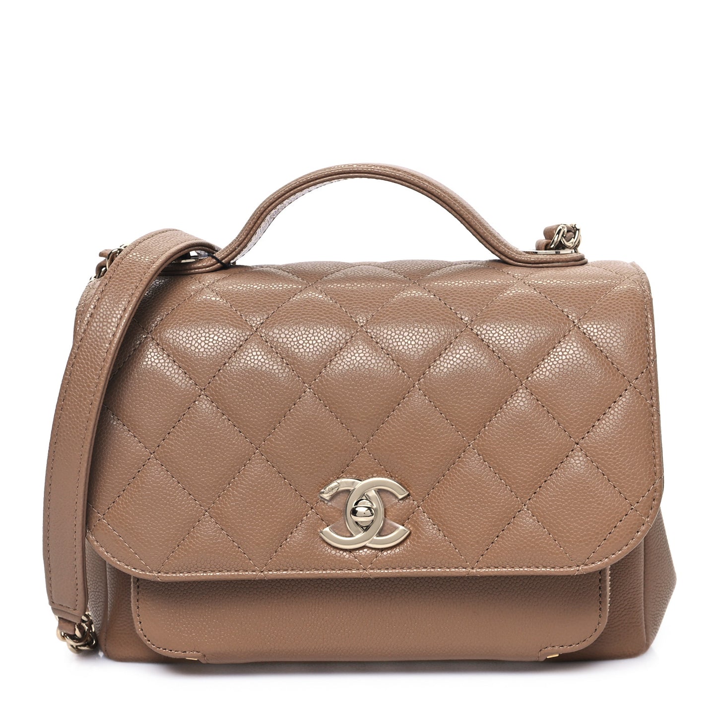 Caviar Quilted Medium Business Affinity Flap Beige