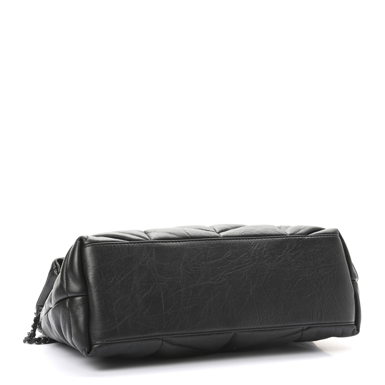 Saint Laurent Lambskin Quilted Small Loulou Puffer Monogram Chain Satchel Black 4 of 9