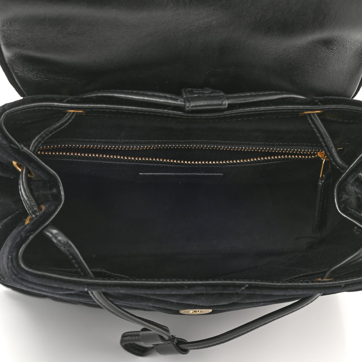 Velvet Y Quilted Monogram Small Loulou Backpack Black