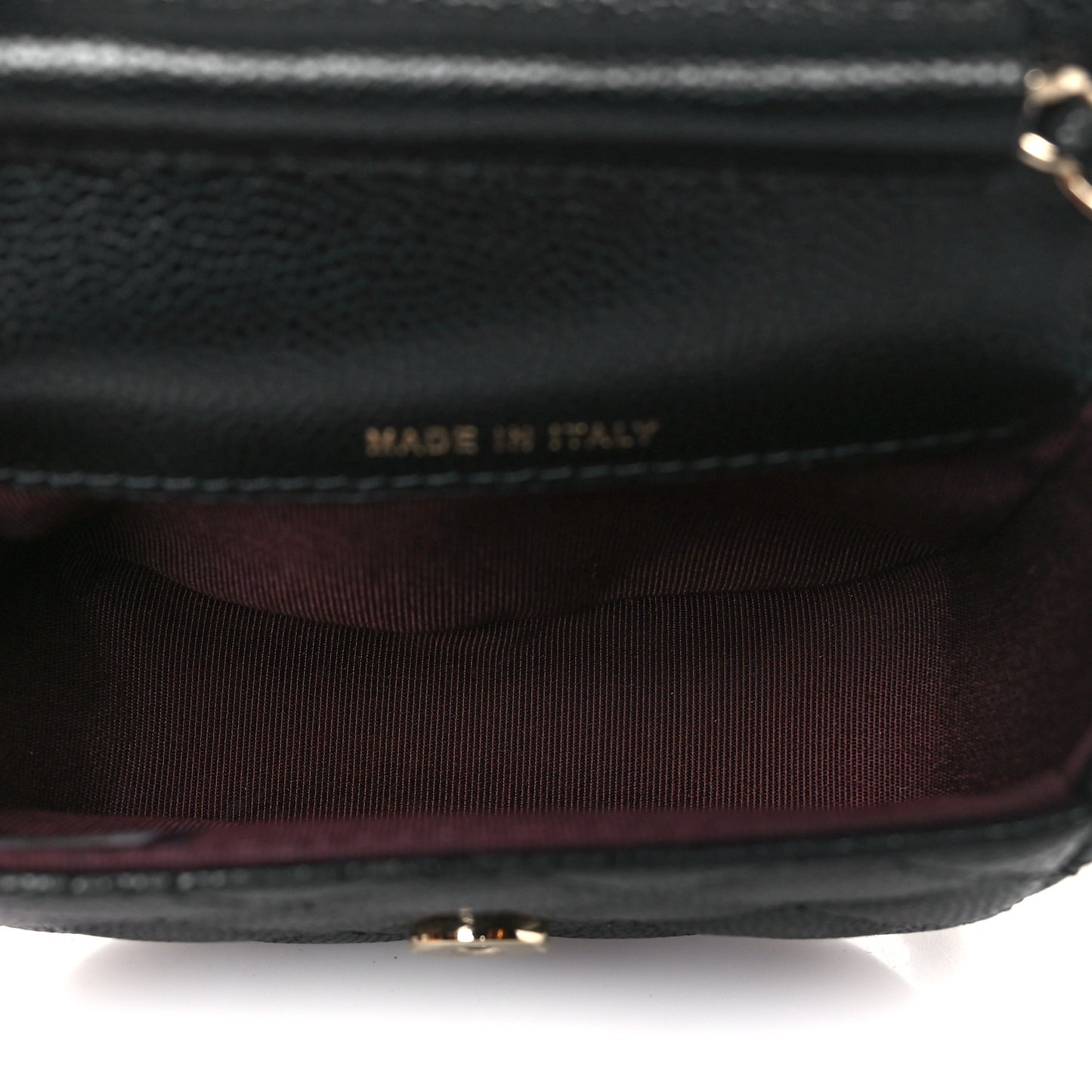 Caviar Quilted Mini Clutch With Chain Black