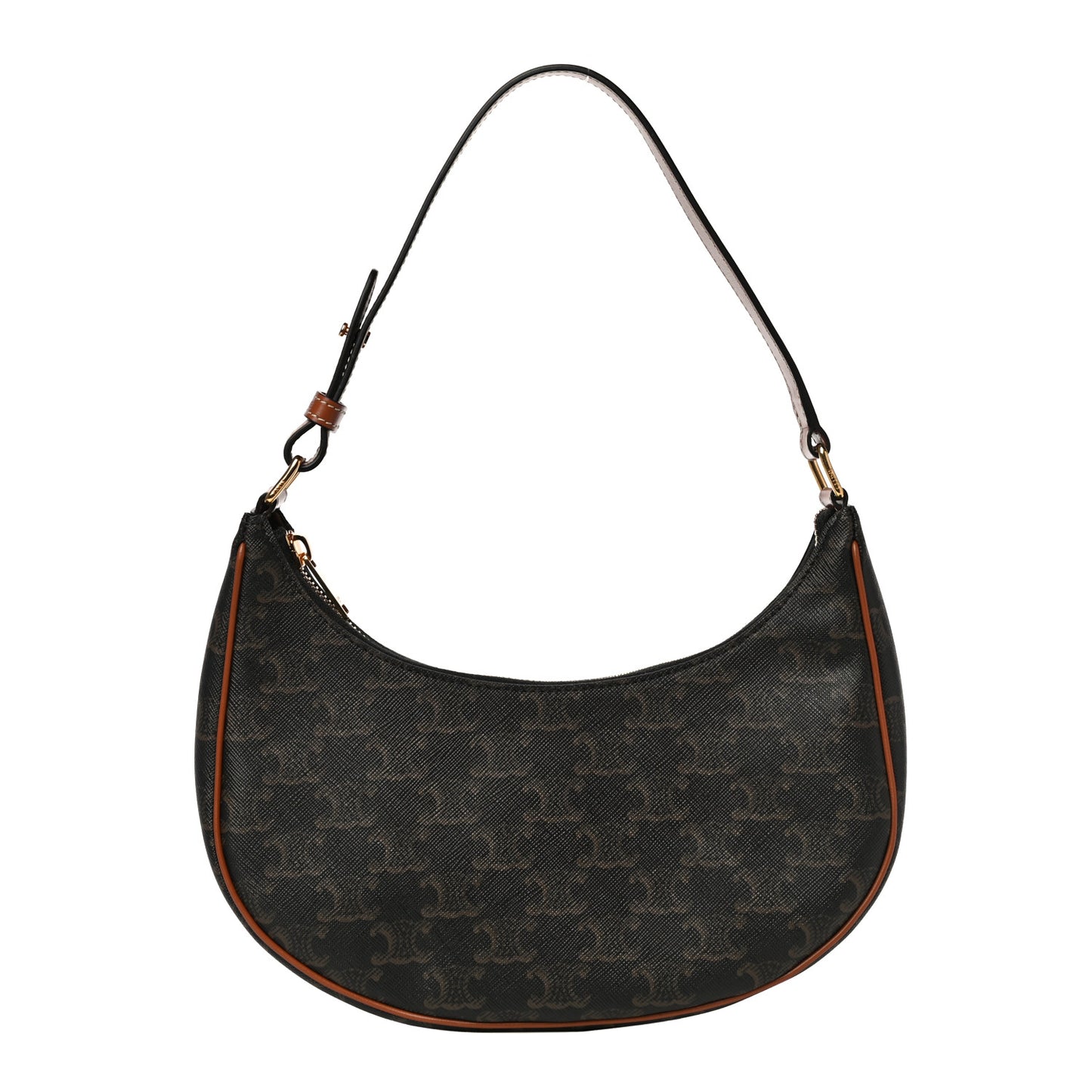Triomphe Canvas Calfskin Ava Shoulder Bag Tan