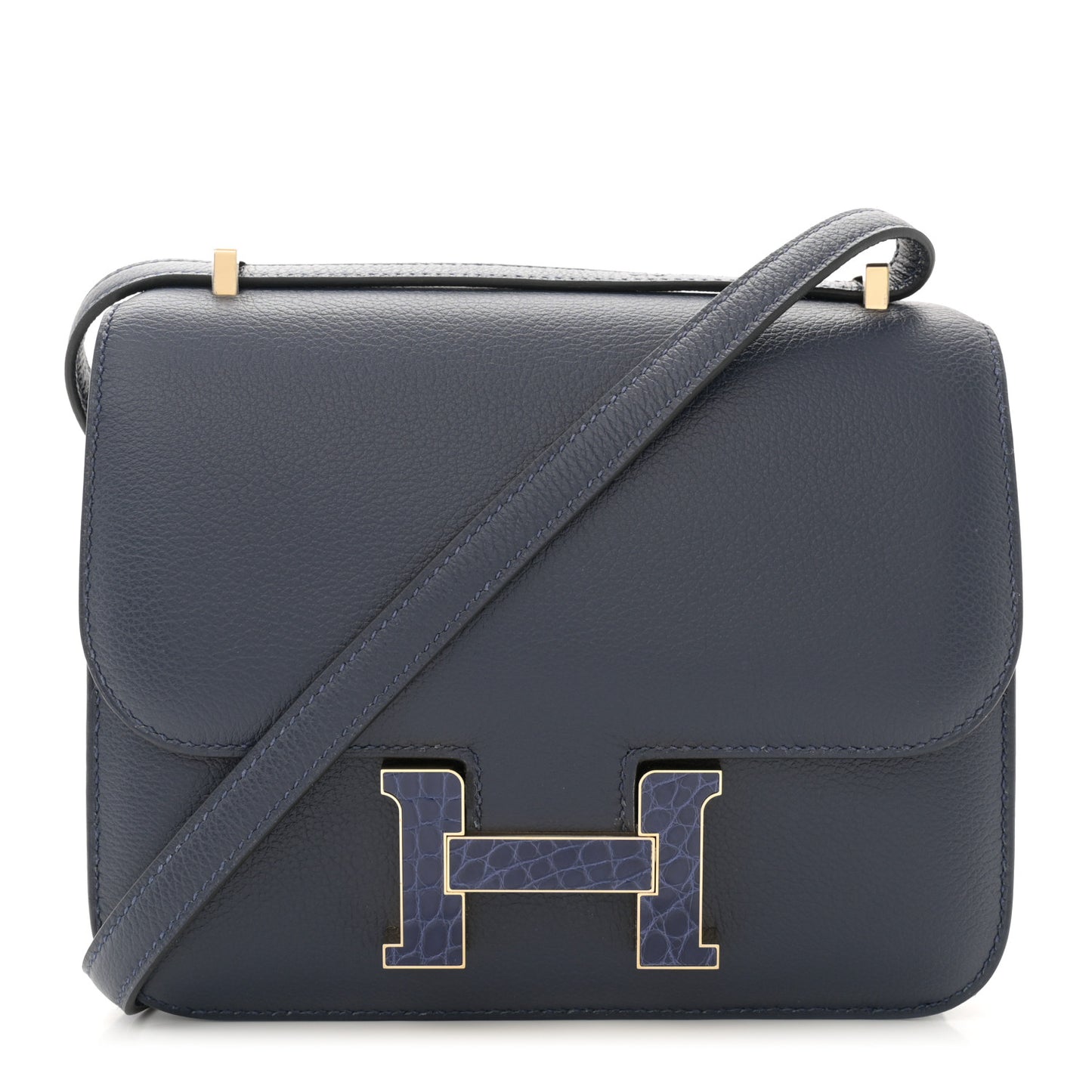 Evercolor Shiny Alligator Constance 18 Bleu Nuit