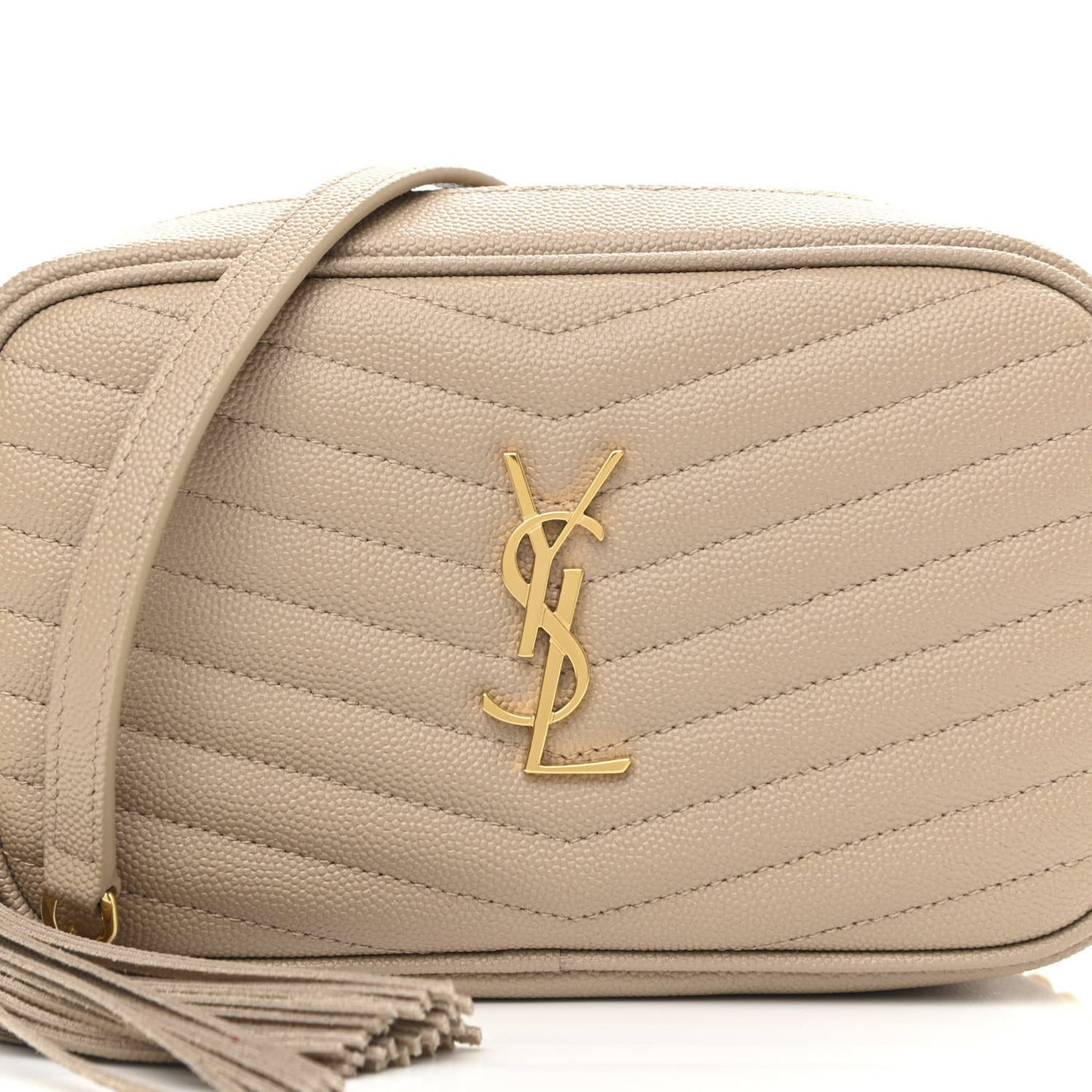 Grain De Poudre Matelasse Monogram Mini Lou Camera Bag Dark Beige