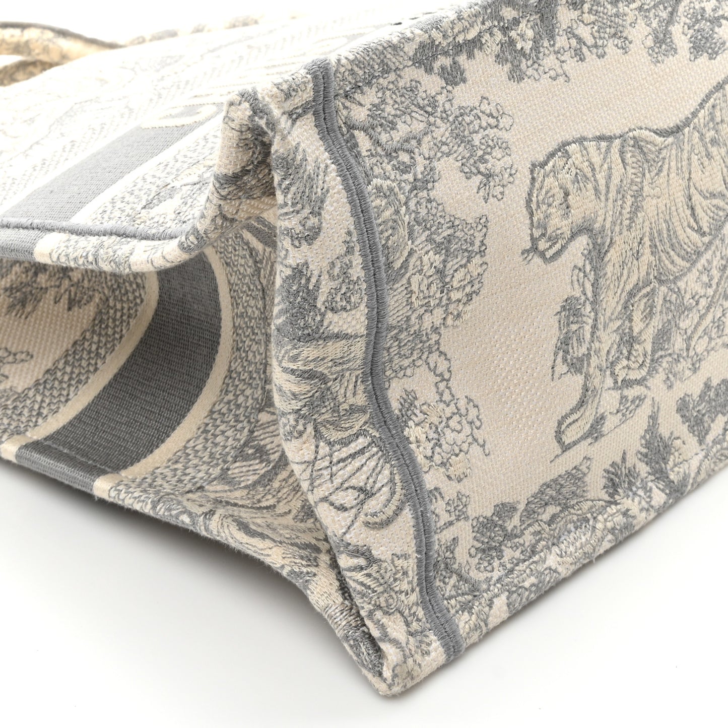 Canvas Embroidered Medium Dioriviera Toile De Jouy Book Tote Gray