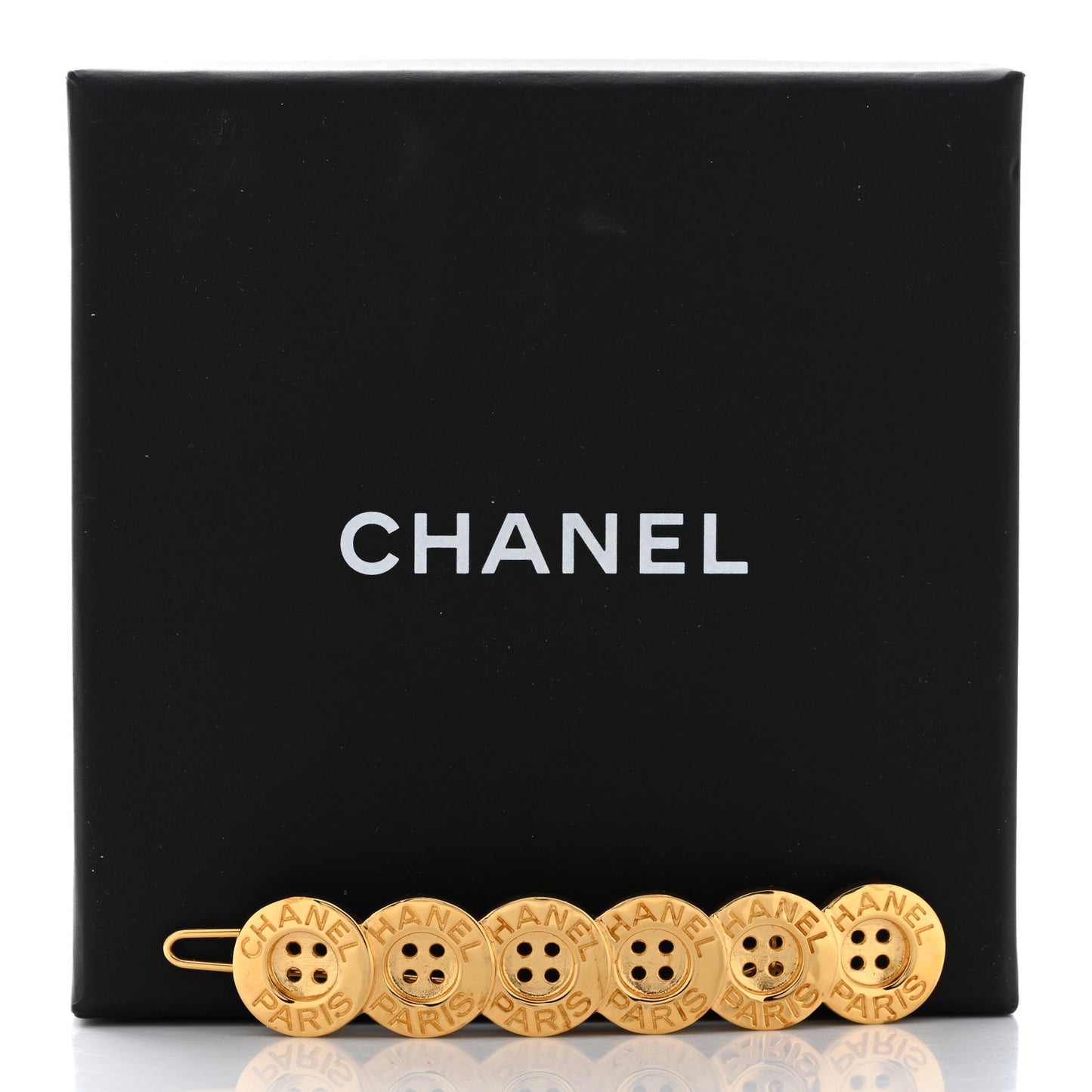 Button Paris CC Hair Clip Barrette Gold