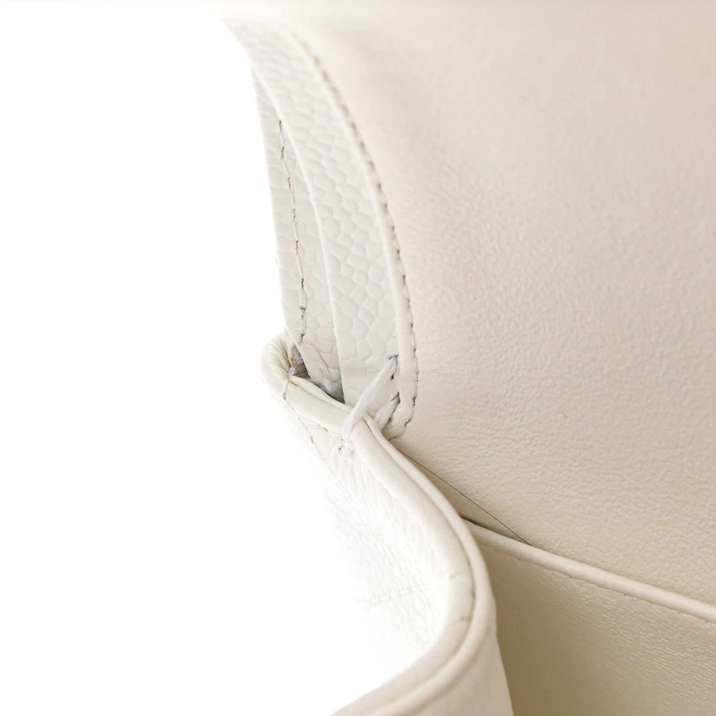 Caviar Quilted Jumbo Double Flap White