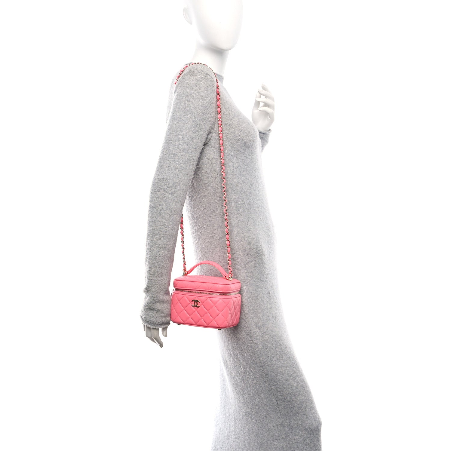 Chanel Lambskin Quilted Small CC Vanity Case Pink 2 of 10