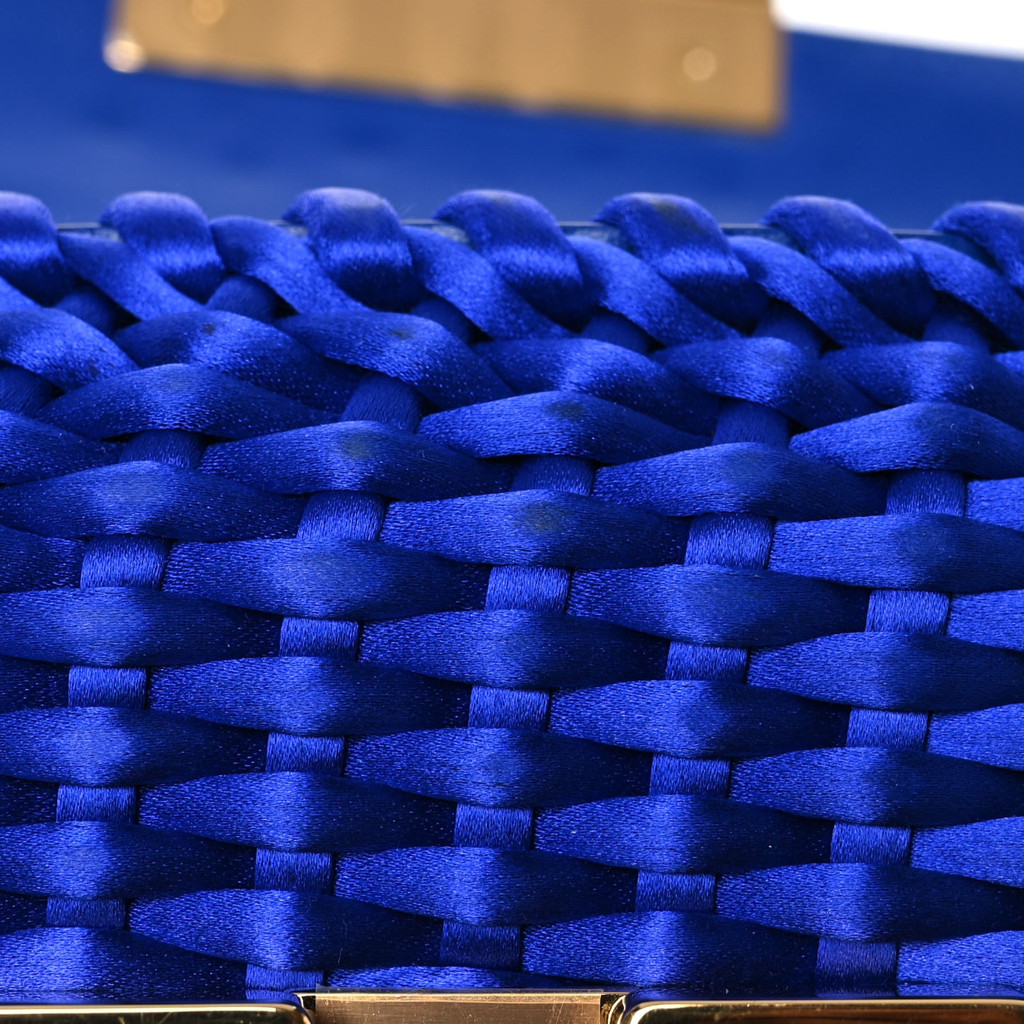 Woven Satin Medium 001 Chain Bag Electric Blue