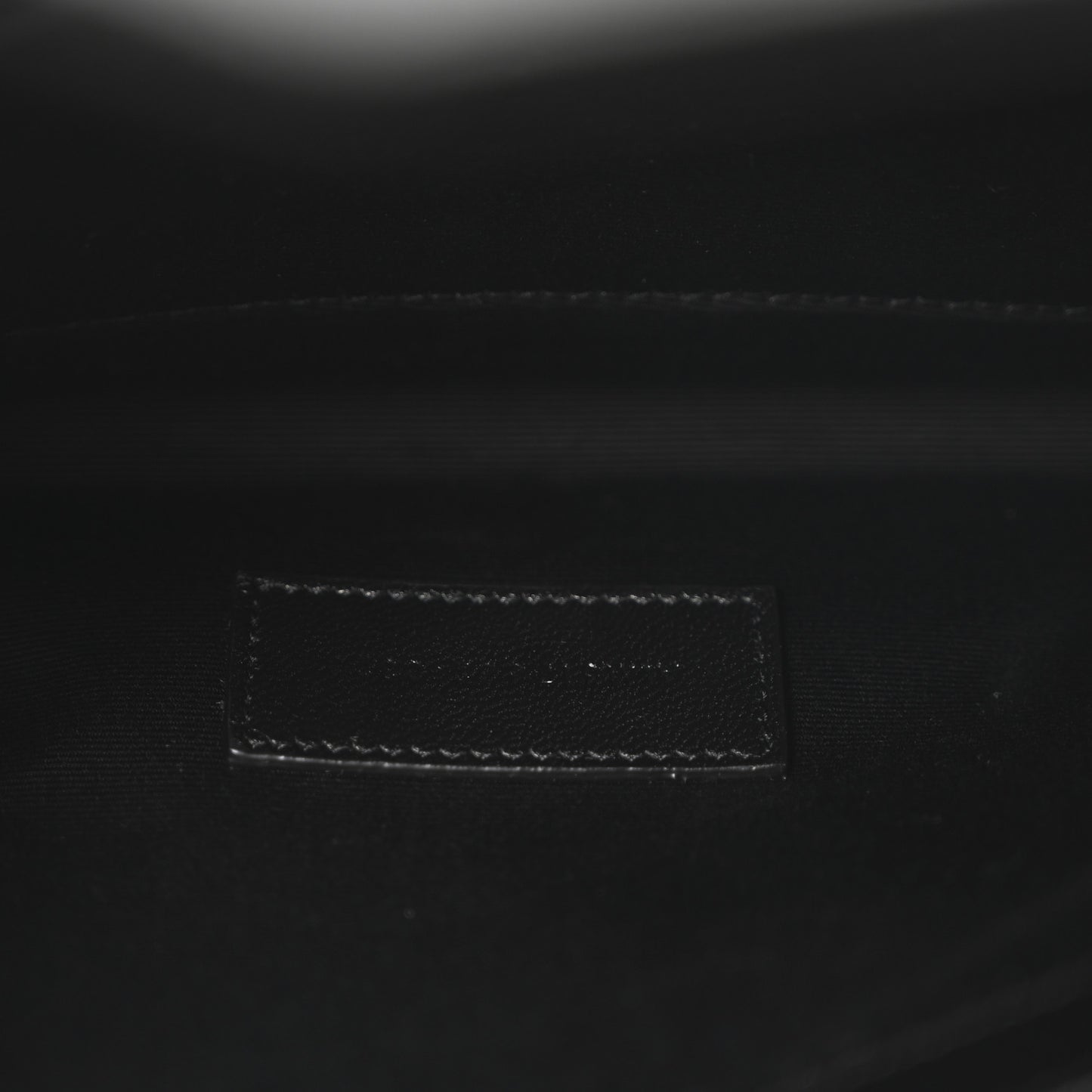 Grain De Poudre Matelasse Chevron Monogram Envelope Clutch Black