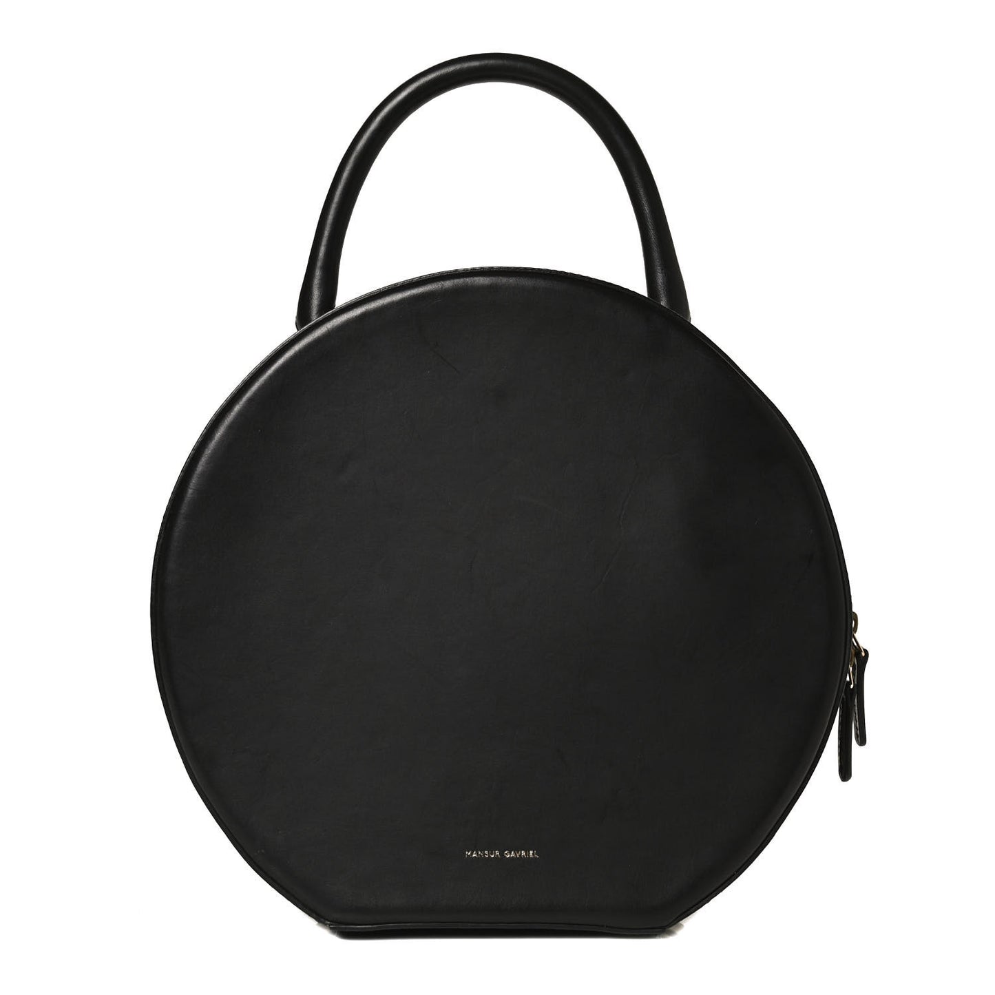 Calfskin Circle Crossbody Bag Black