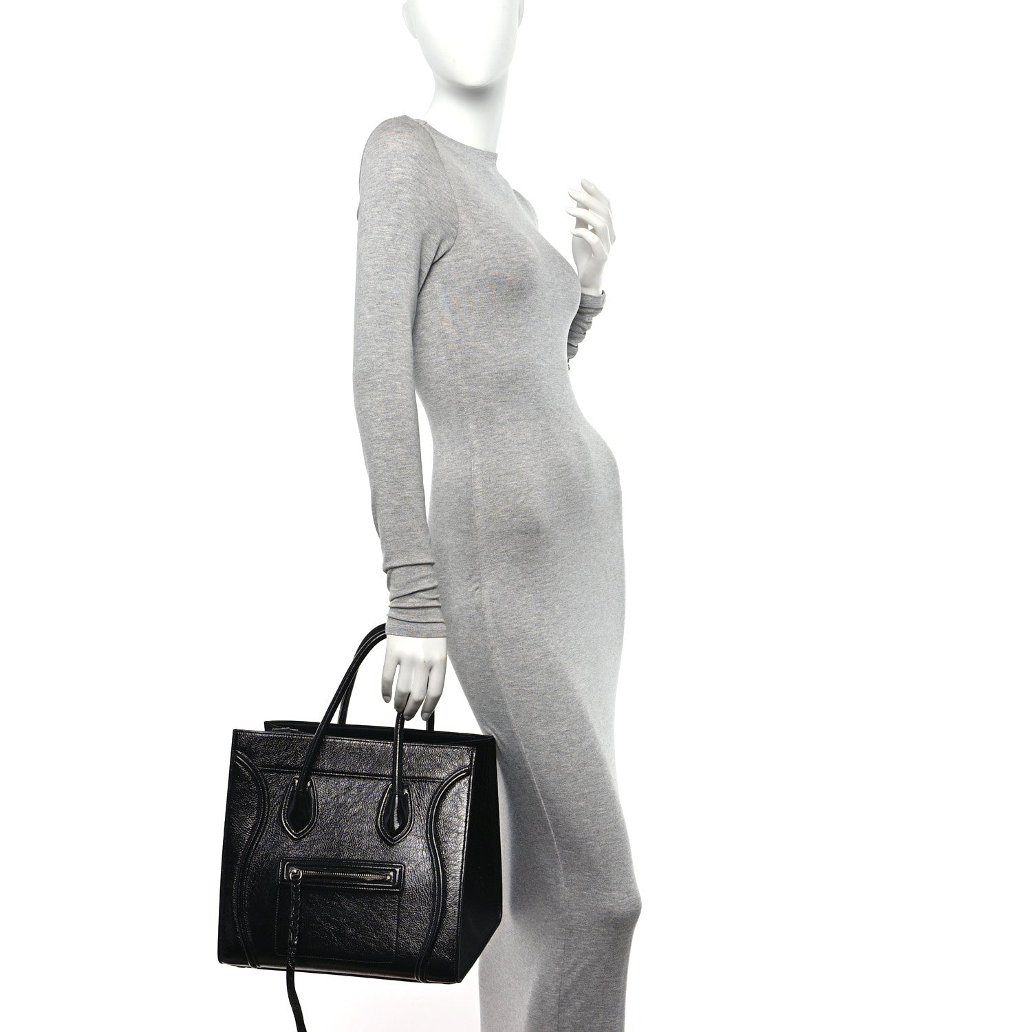 Celine Shiny Goatskin Medium Phantom Luggage Black 2 of 16