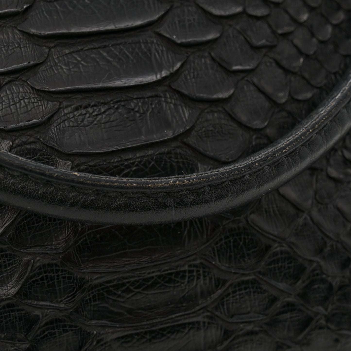 Snakeskin Large GG Running Tote Black