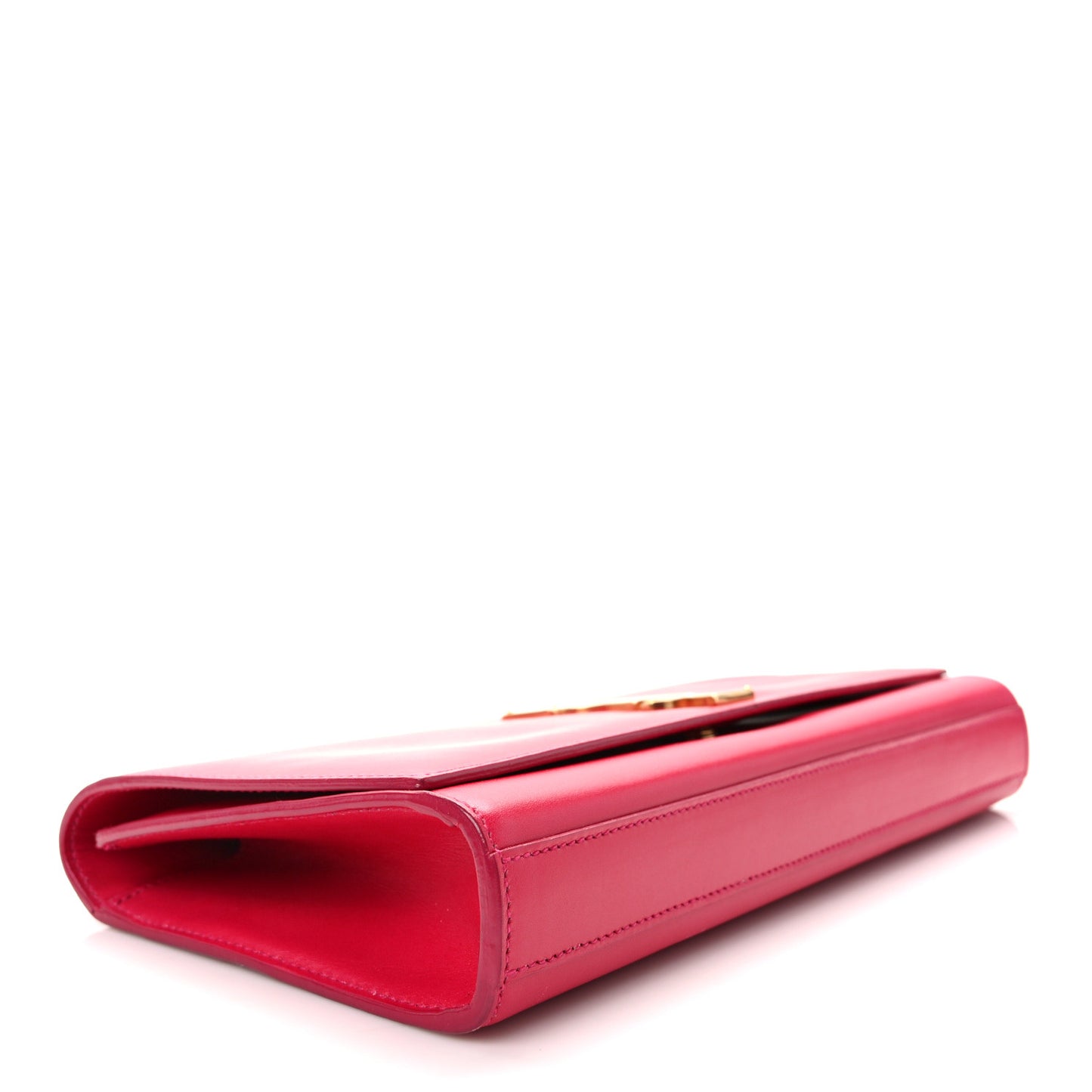 SAINT LAURENT Smooth Calfskin Classic Monogram Cassandre Clutch Lipstick Fuchsia