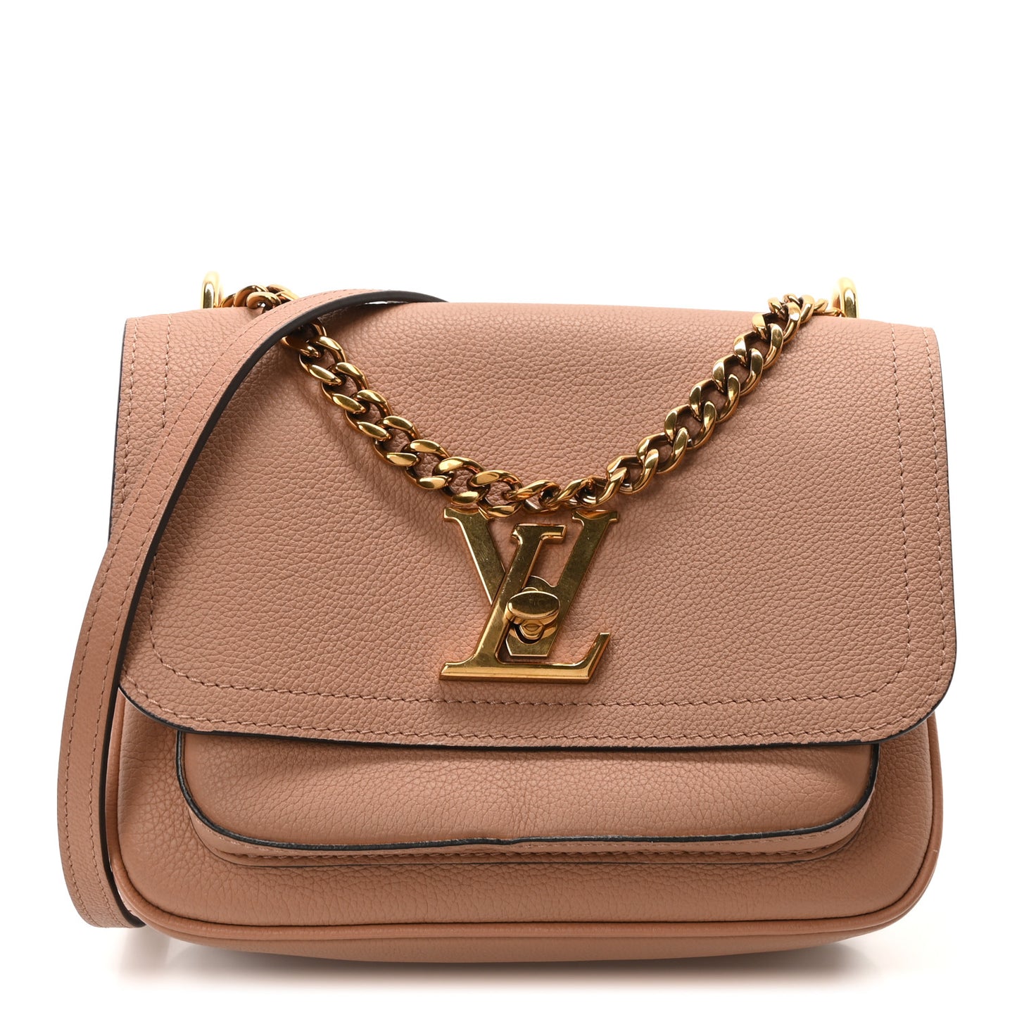 Grained Calfskin Lockme Chain Bag PM Rose Silk