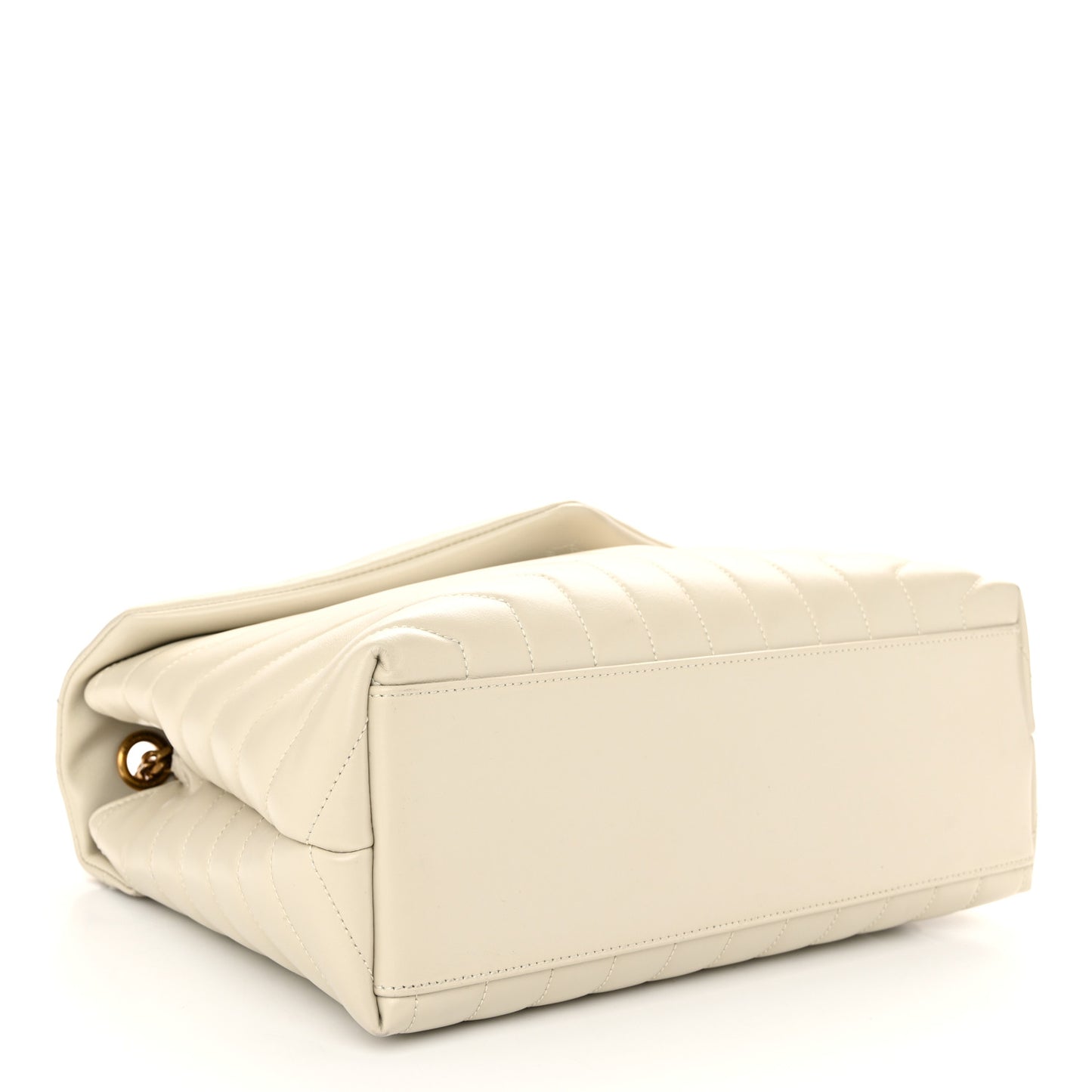 Calfskin Y Quilted Monogram Medium Loulou Chain Satchel Crema Soft