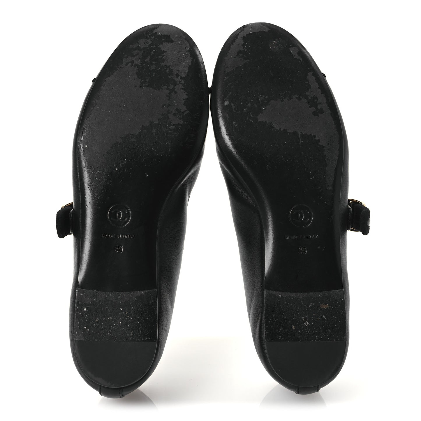 Lambskin Mary Jane Flats 36 Black