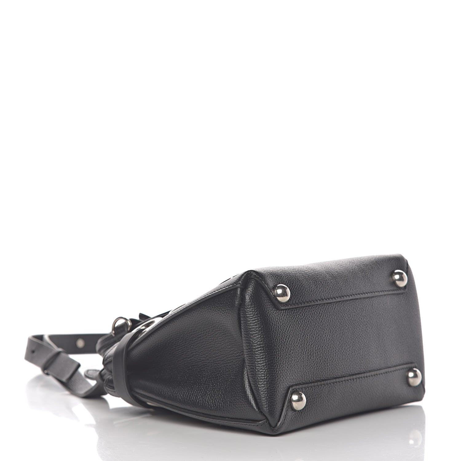 Burberry Grainy Calfskin House Check Grommet Baby Banner Tote Black 4 of 11