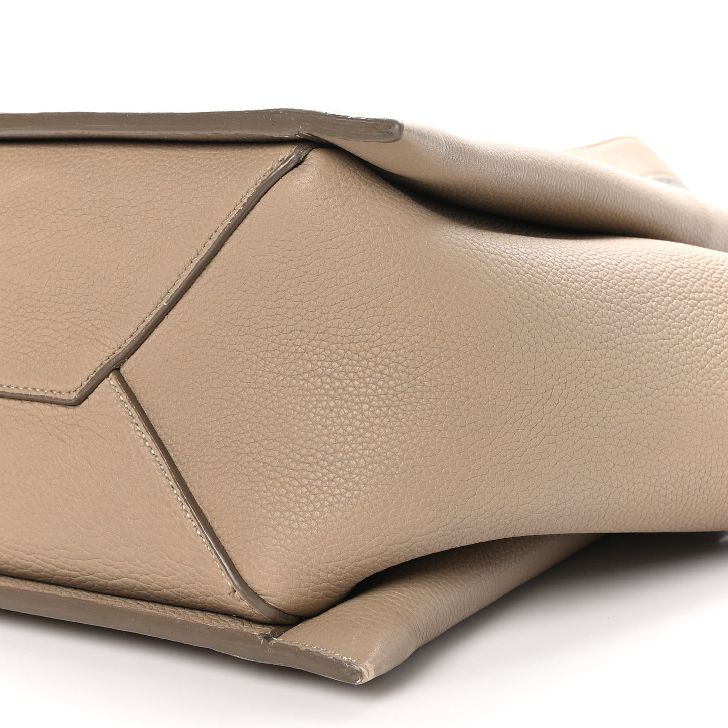 Baby Grained Calfskin Medium Tri-Fold Bag Taupe