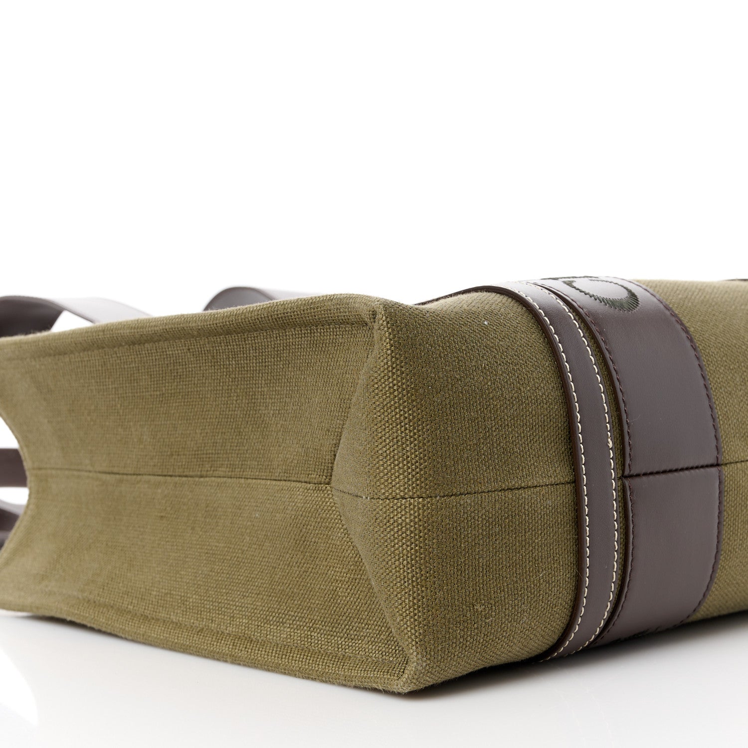 Chloe Linen Calfskin Medium Woody Tote Warm Green 10 of 14